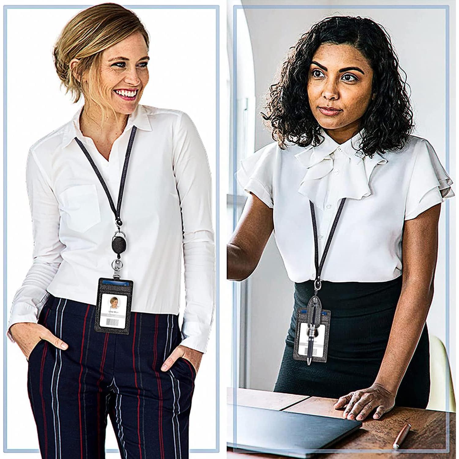 Soporte de Identificación Retráctil Azrra con Brillantes y Clip