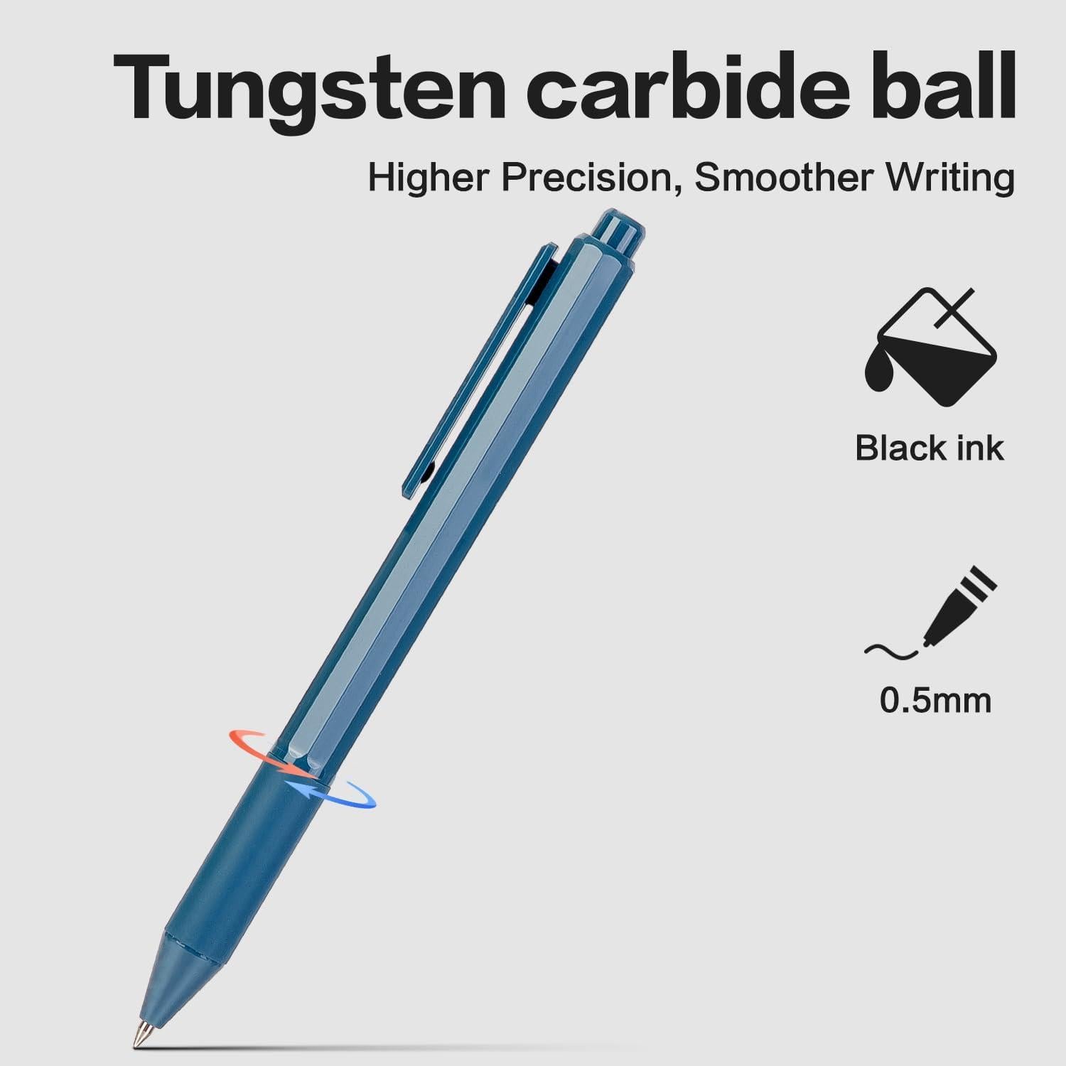 Bolígrafos de Gel NUSIGN 0.5mm Tinta Negra 6 Pcs Escritura Suave