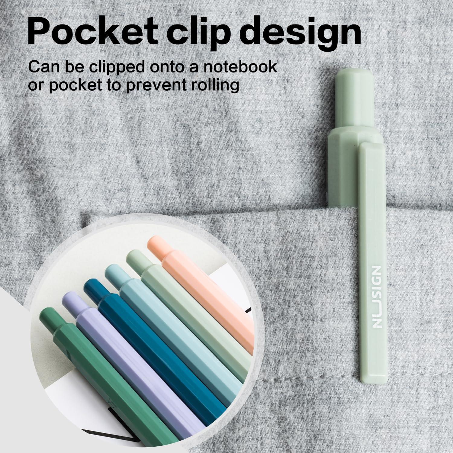 Bolígrafos de Gel NUSIGN 0.5mm Tinta Negra 6 Pcs Escritura Suave