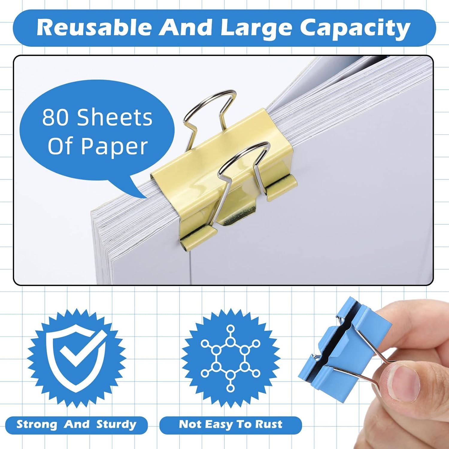 300 Clips de Carpeta Medianos Yexiya 3.18 cm Colores Variados