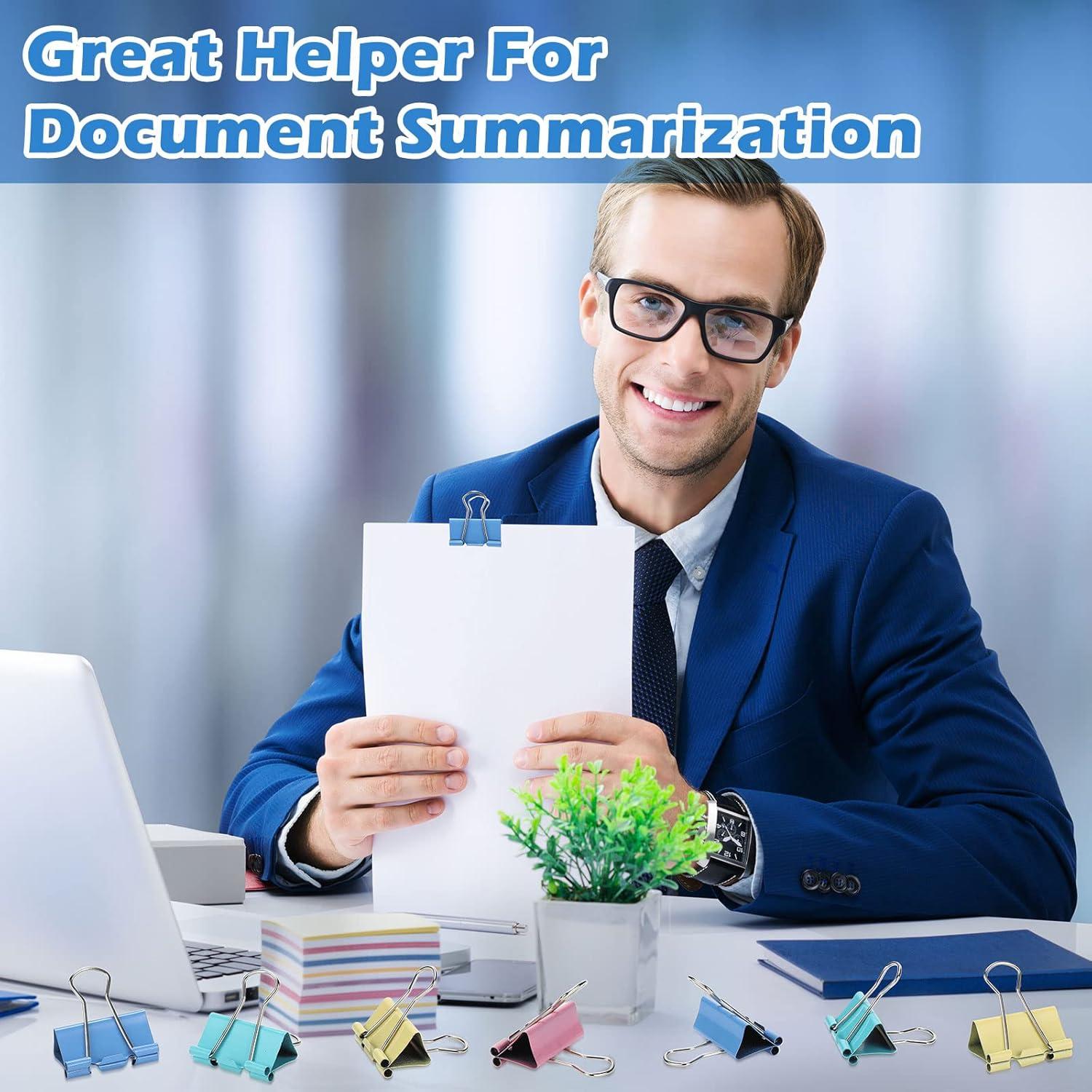 300 Clips de Carpeta Medianos Yexiya 3.18 cm Colores Variados