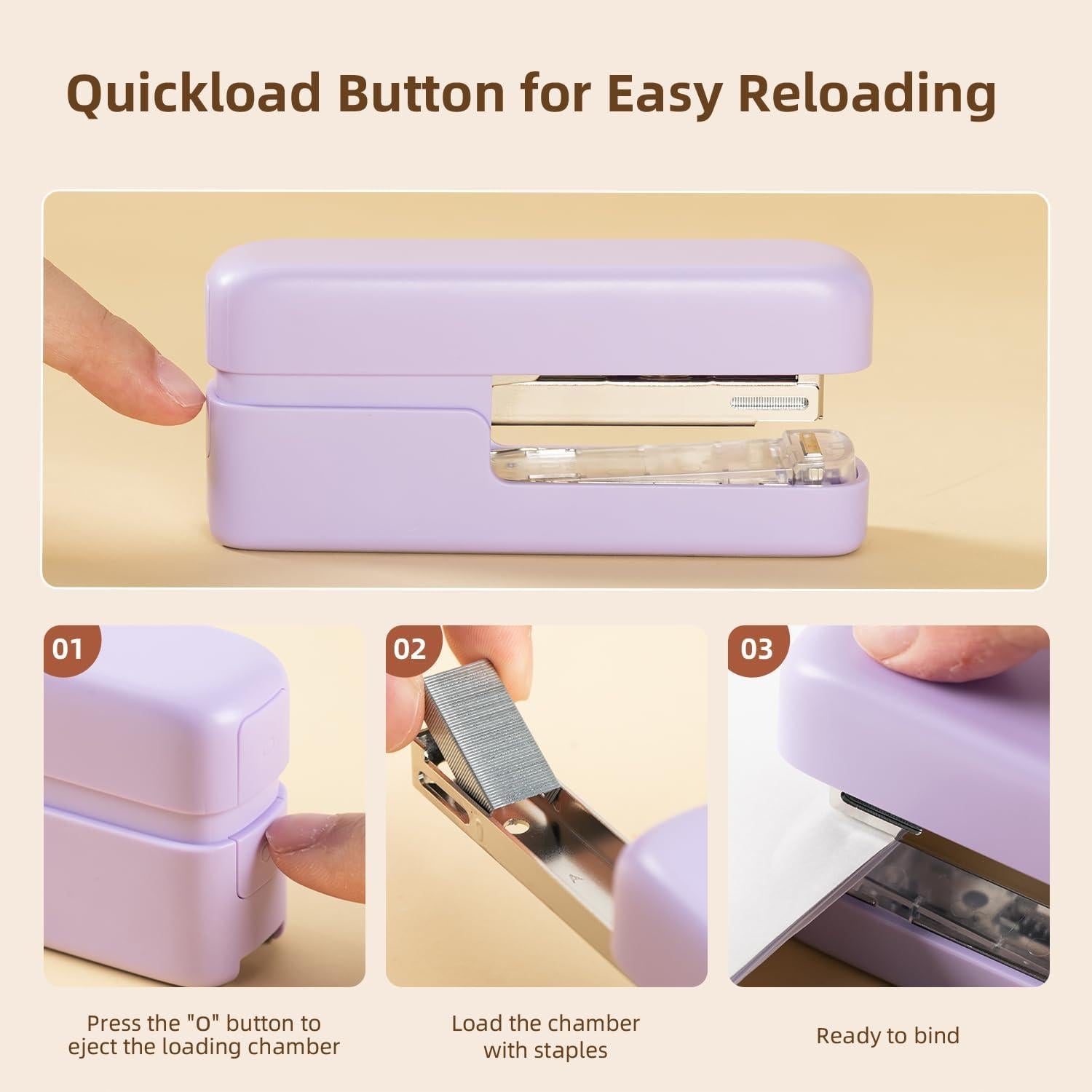 Grampadora Deli Morado con Removedor y Capacidad 40 Hojas