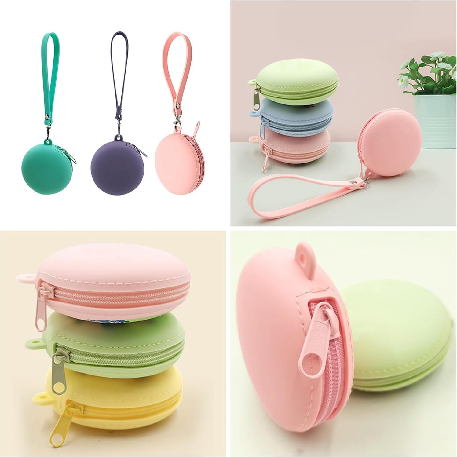 Monedero Redondo de Silicona LUJIYY Rosa para Auriculares