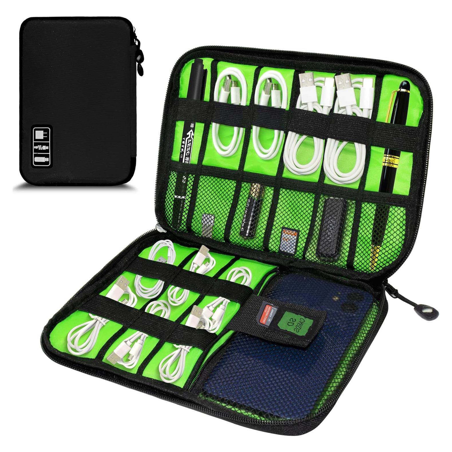 Organizador de Cables Portátil G01 Negro 25x18x2.5 cm