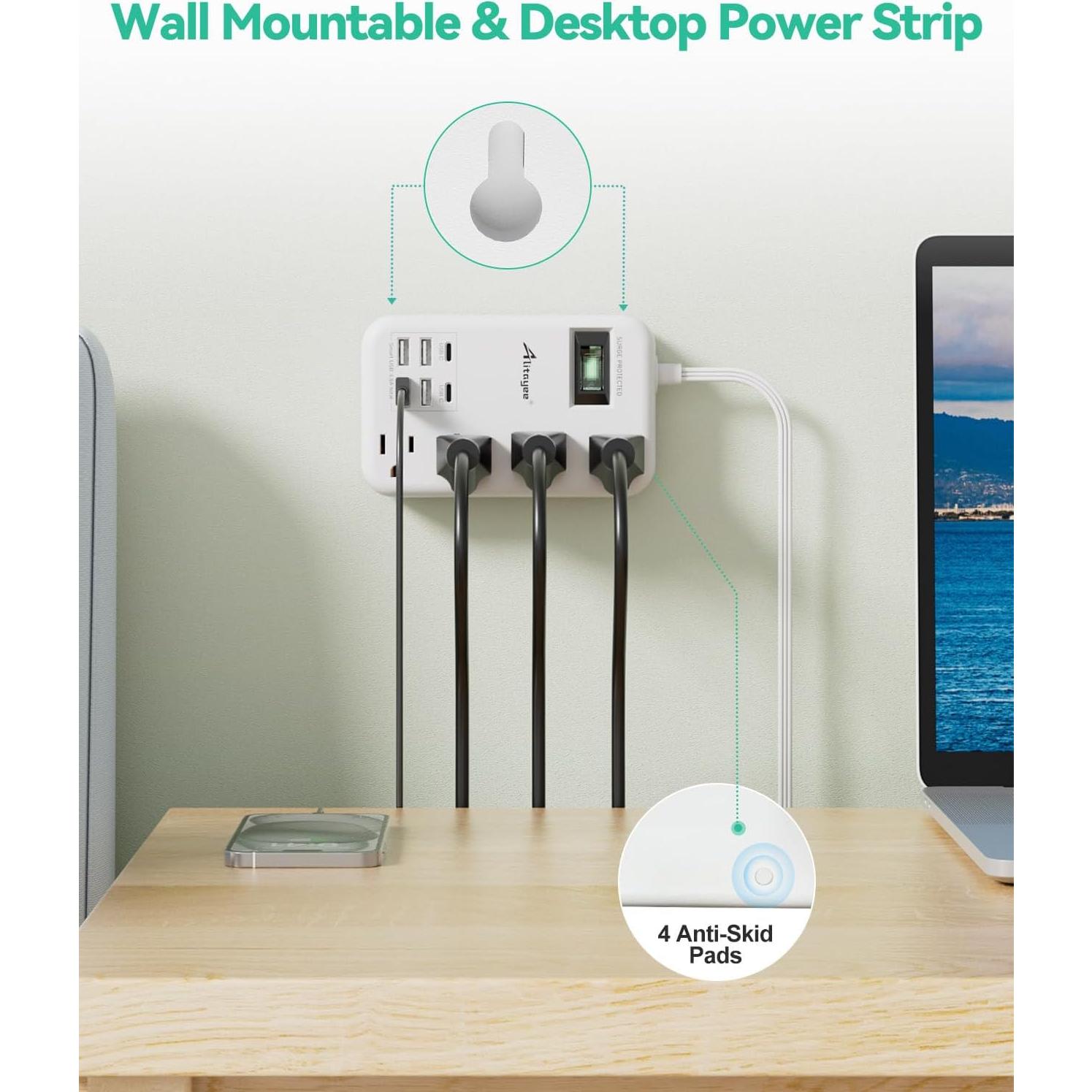 Toma de Corriente de Viaje Alitayee 6 USB 24W 1.83m