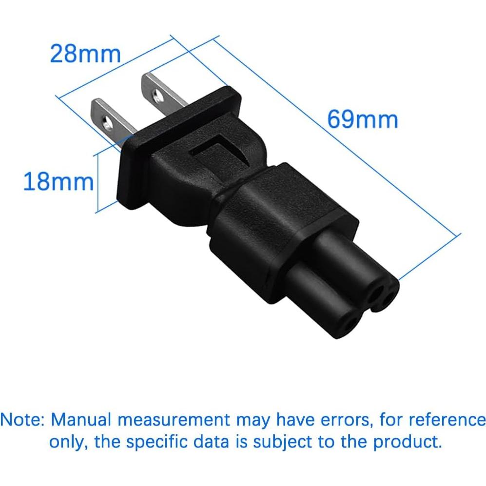 Adaptador NEMA 1-15P a IEC320 C5 15A 250V 2Pack Strhowill