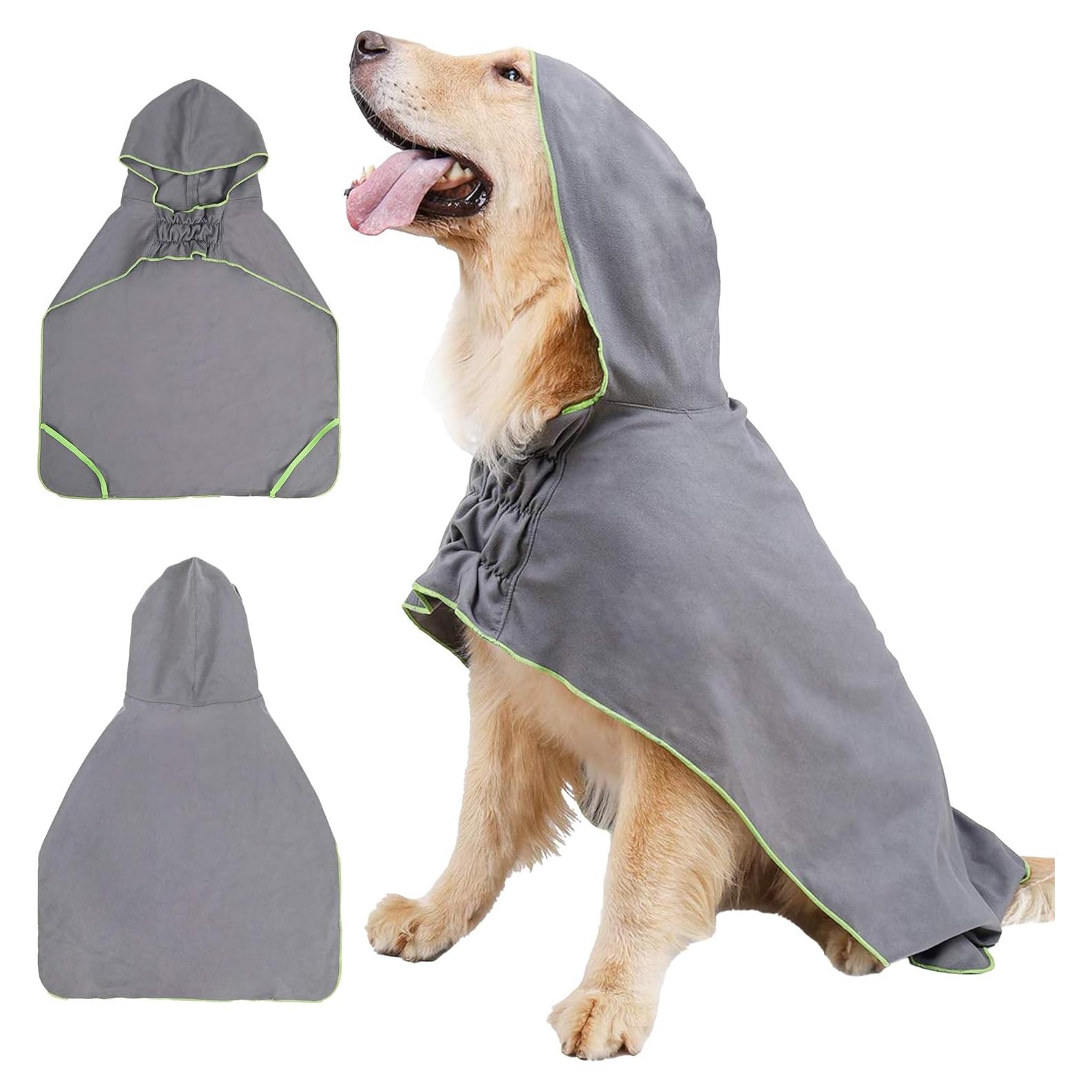 Toalla de baño para perros DogLemi S Gris microfibra absorbente