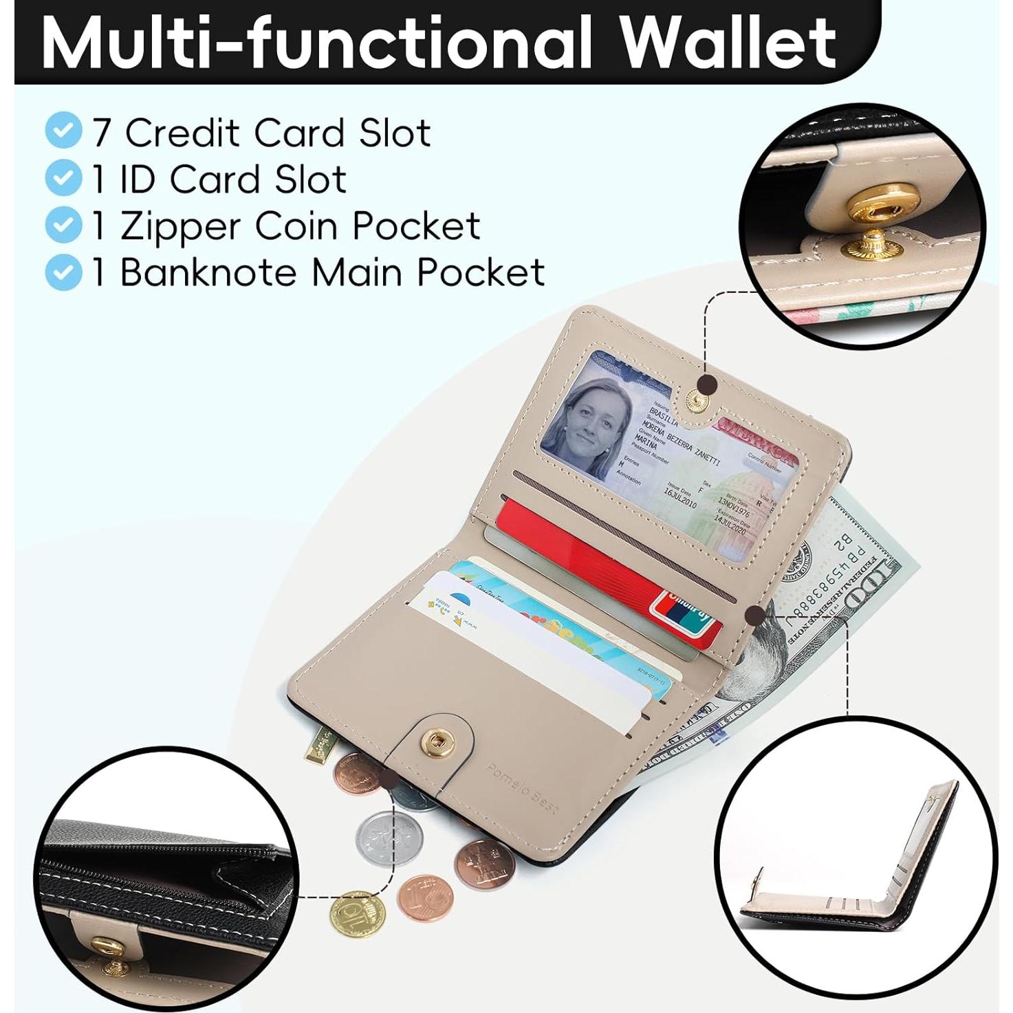 Billetera Pequeña de Cuero PU para Mujeres con Bloqueo RFID