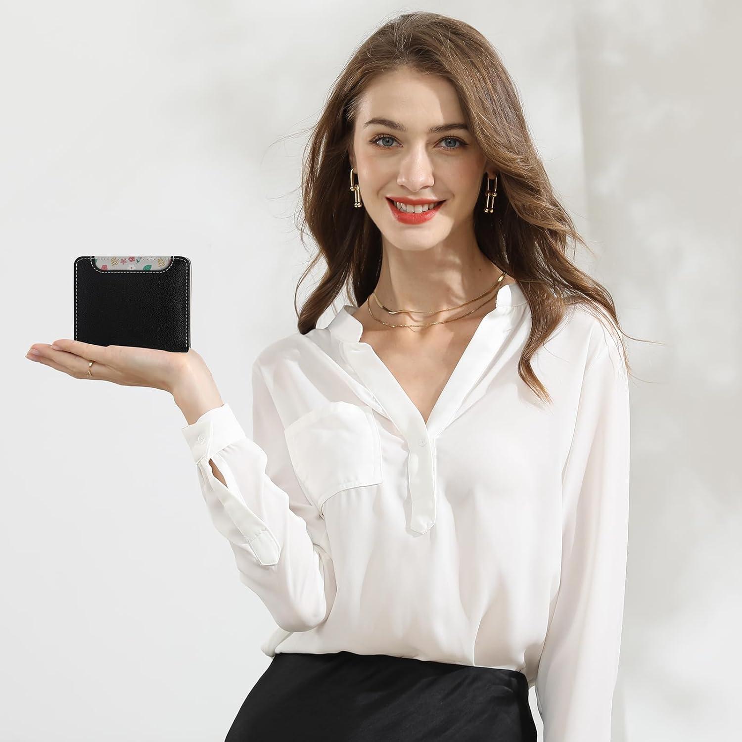 Billetera Pequeña de Cuero PU para Mujeres con Bloqueo RFID