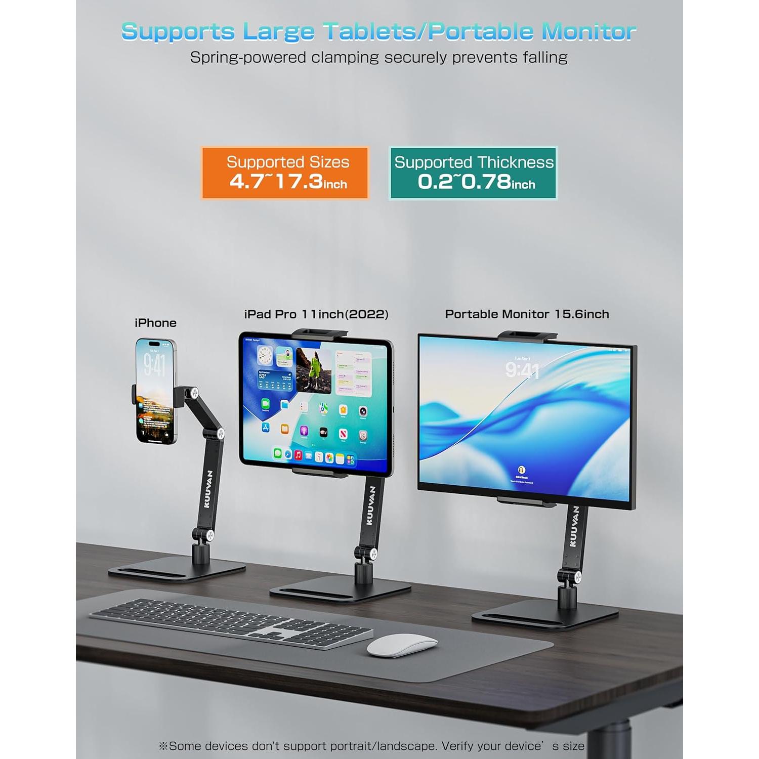 Soporte para Tablet y Monitor KUUVAN KVZJ-08 Ajustable 80-264 cm