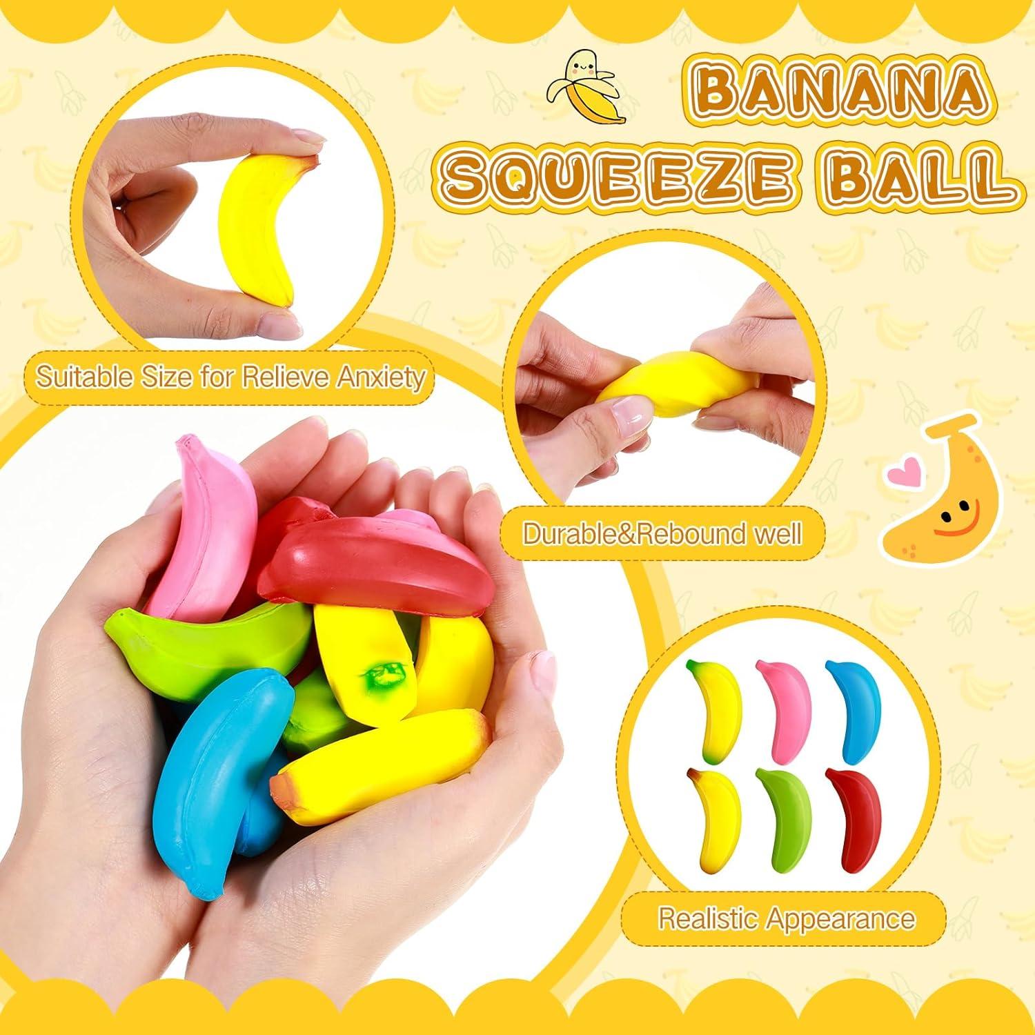Civaner 30 Juguetes Antiestrés Plátano Estirables Multicolor