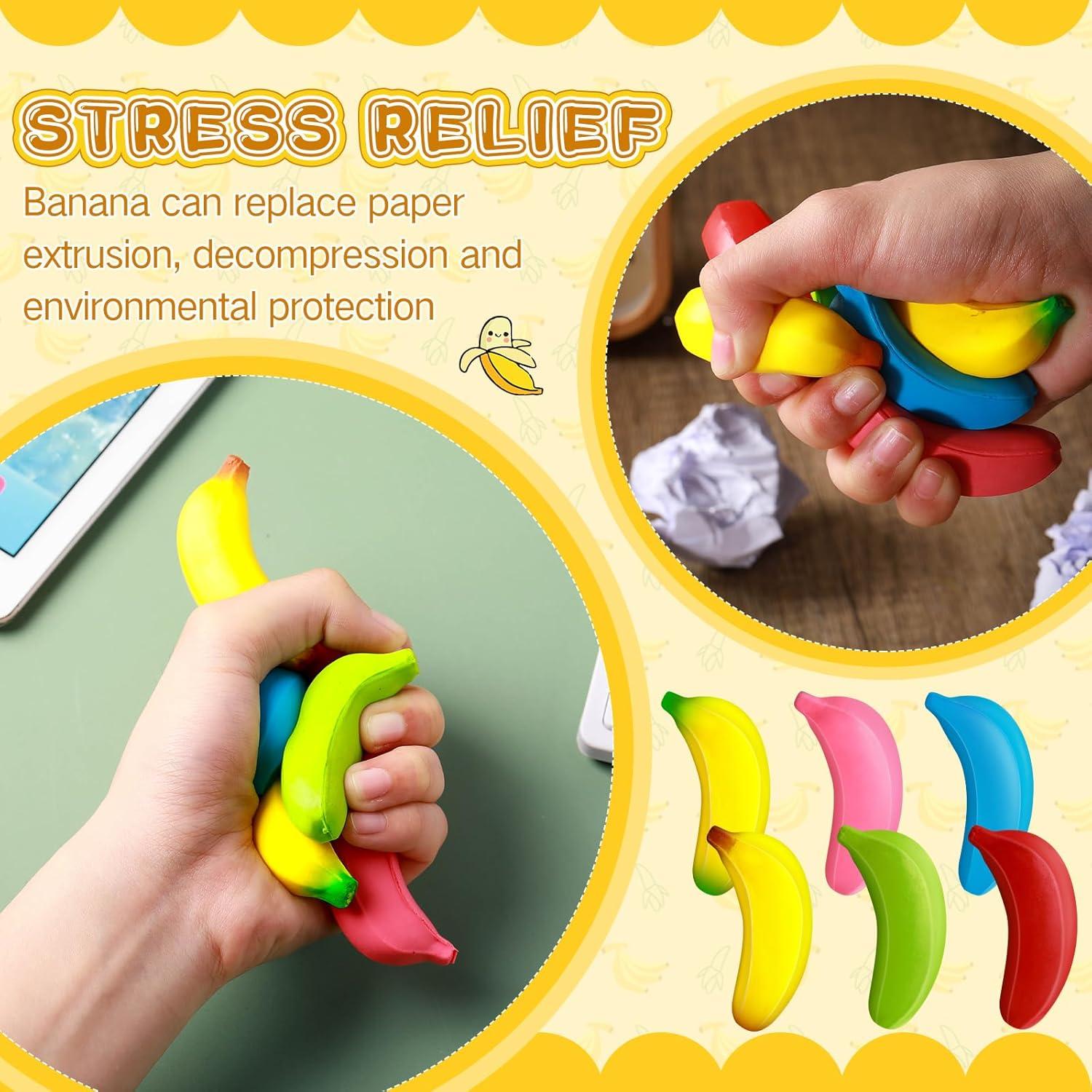 Civaner 30 Juguetes Antiestrés Plátano Estirables Multicolor