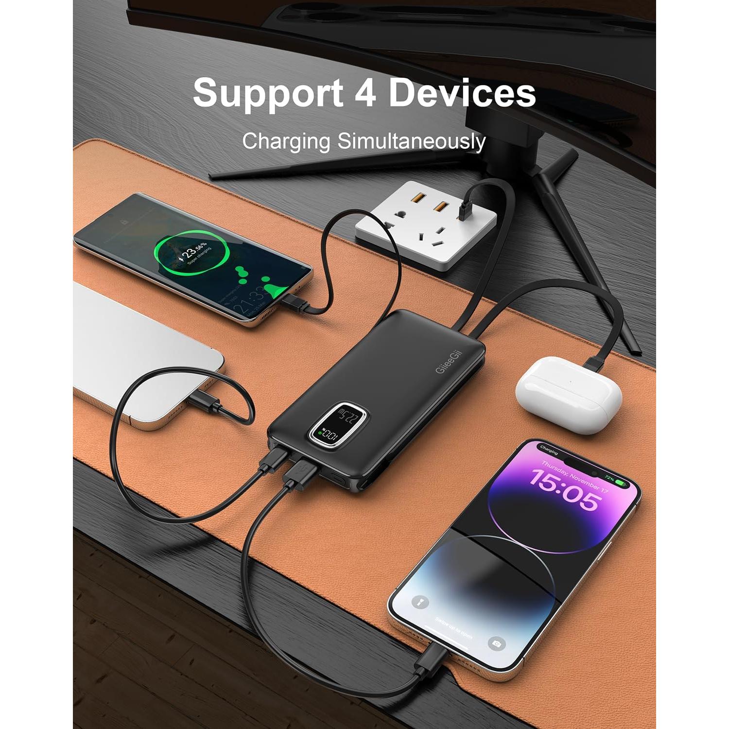 Cargador Portátil GiieeGii 10000mAh 22.5W Carga Rápida USB-C