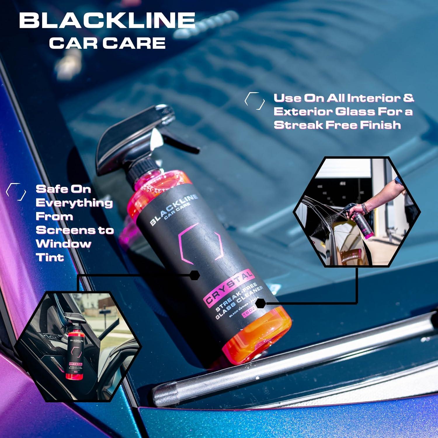 Limpiador de Vidrio Blackline 473 ml - Sin Rayas y Seguro para Tintado