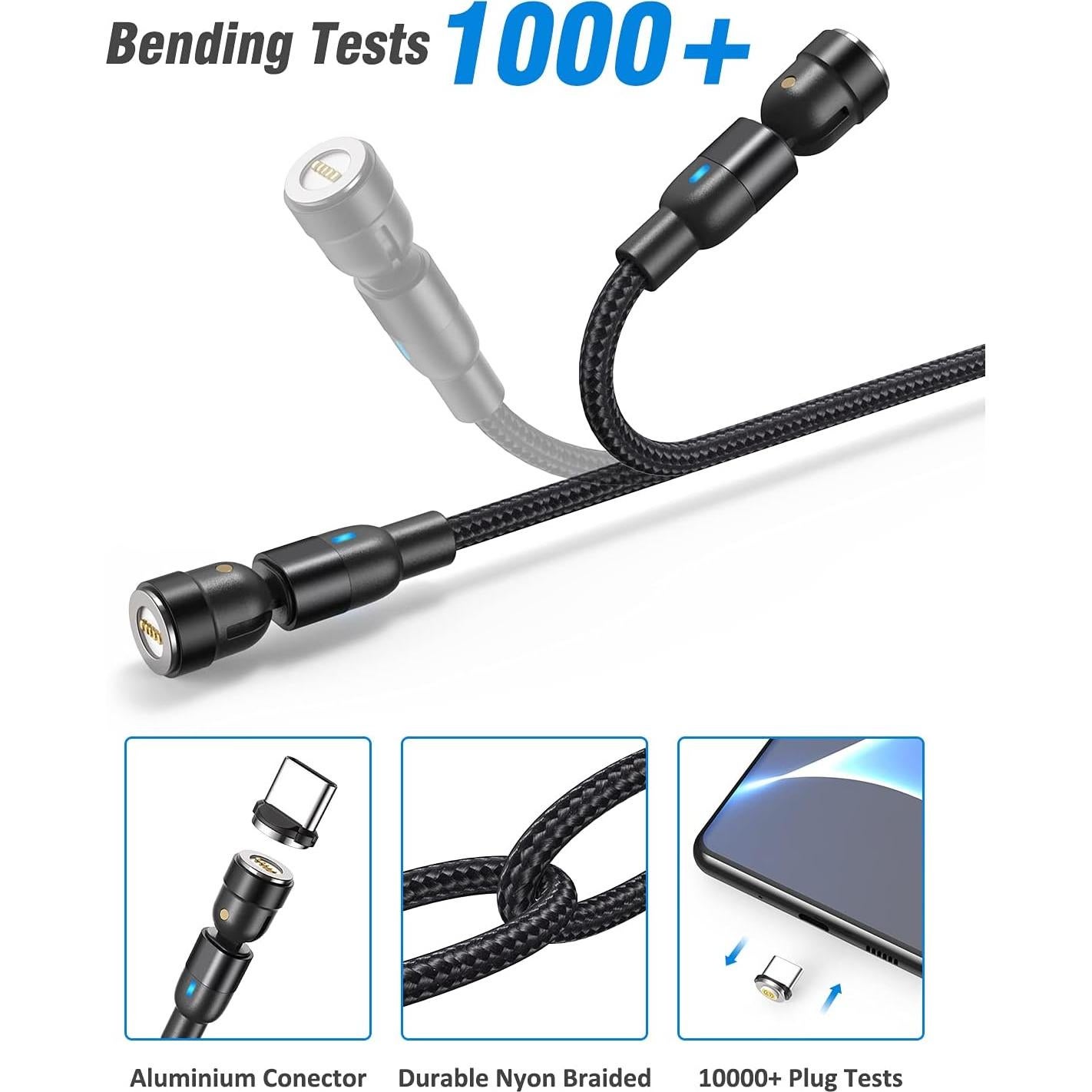 Cable de carga magnético A.S Gen2 1m y 2m carga rápida