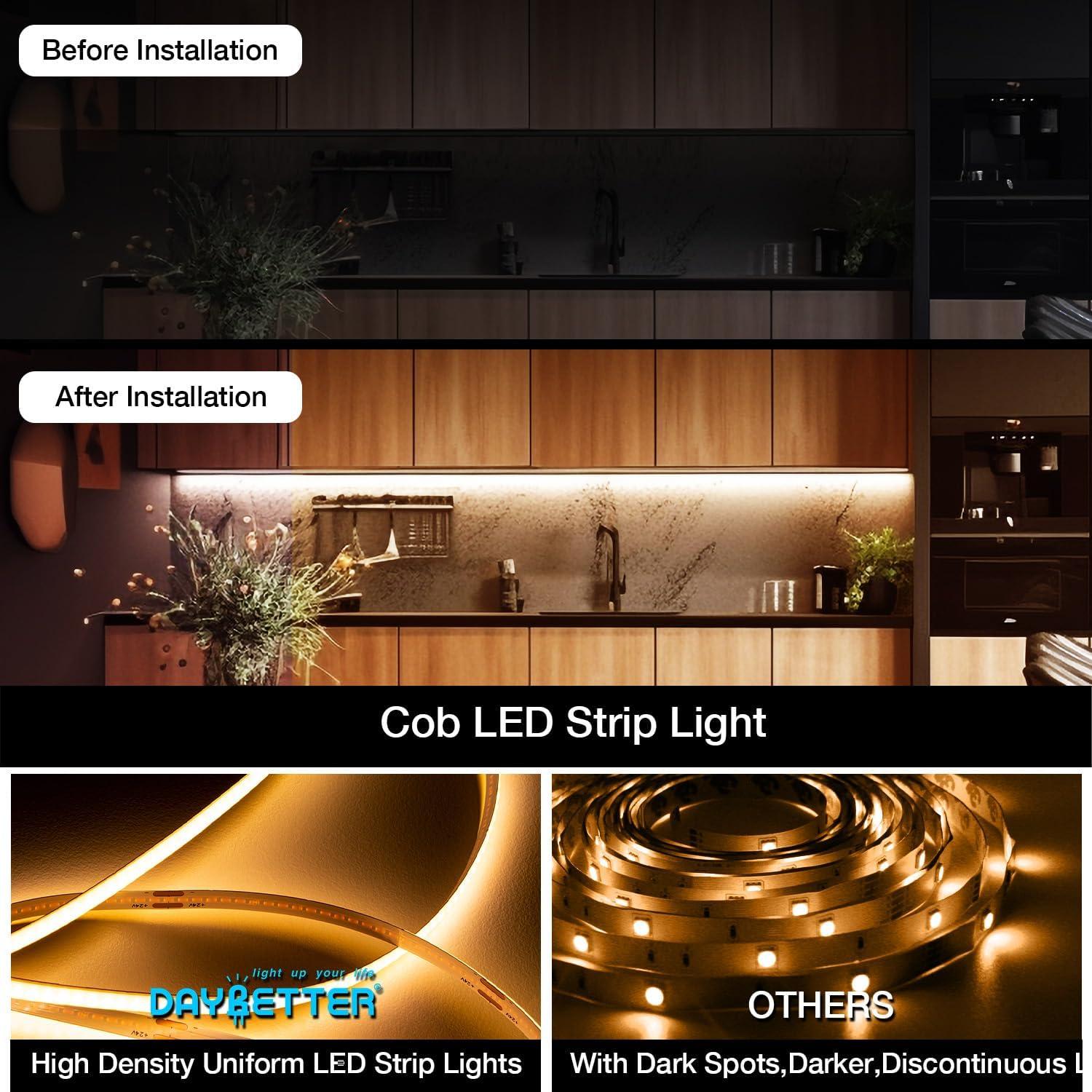 Tira de luces LED COB 5m DAYBETTER 2700K-6500K Regulable