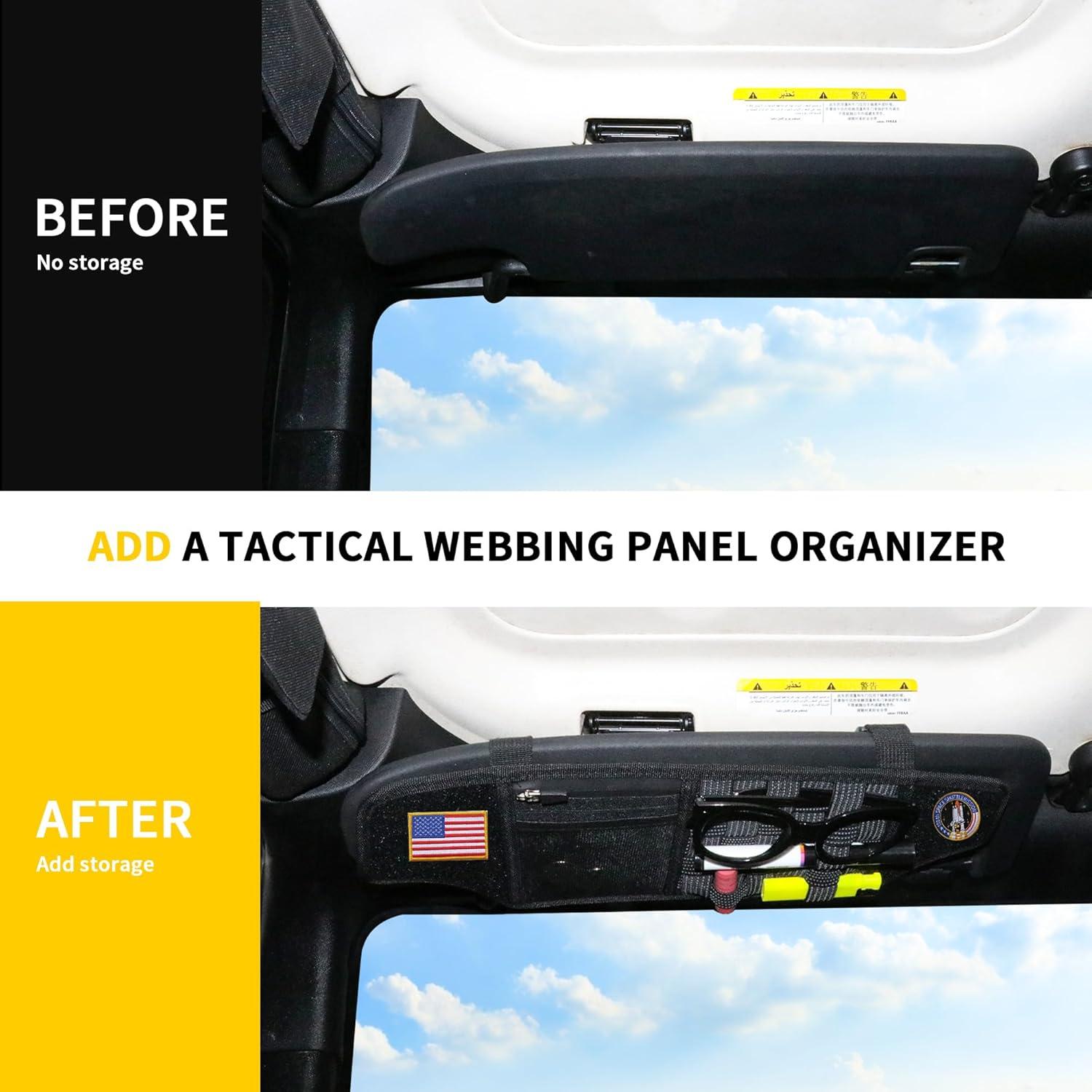 Organizador de Visera Táctica RERPRO para Jeep Wrangler JK 2012-2018