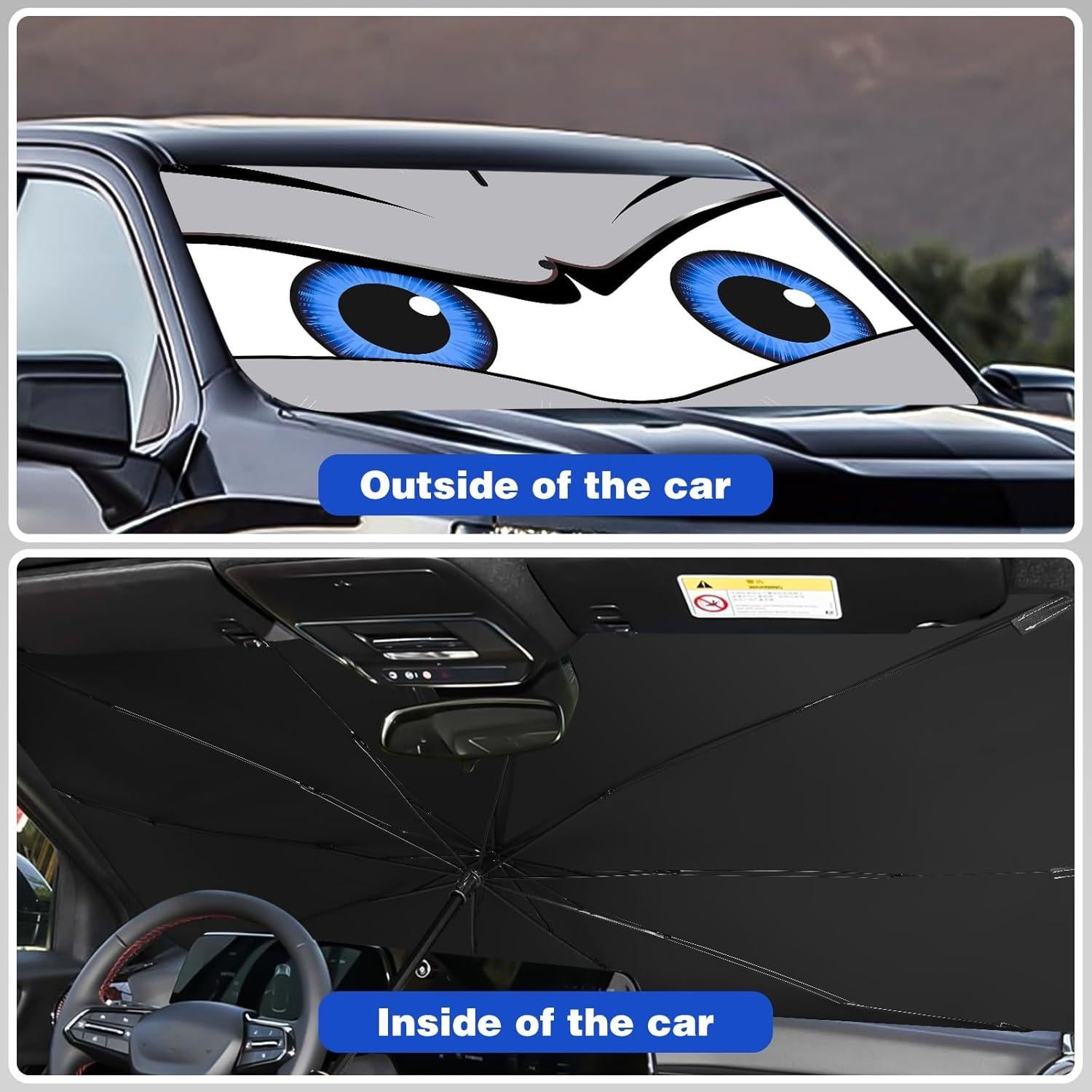 Sombrilla Parabrisas Coche eygeufg 150x70cm Plegable UV