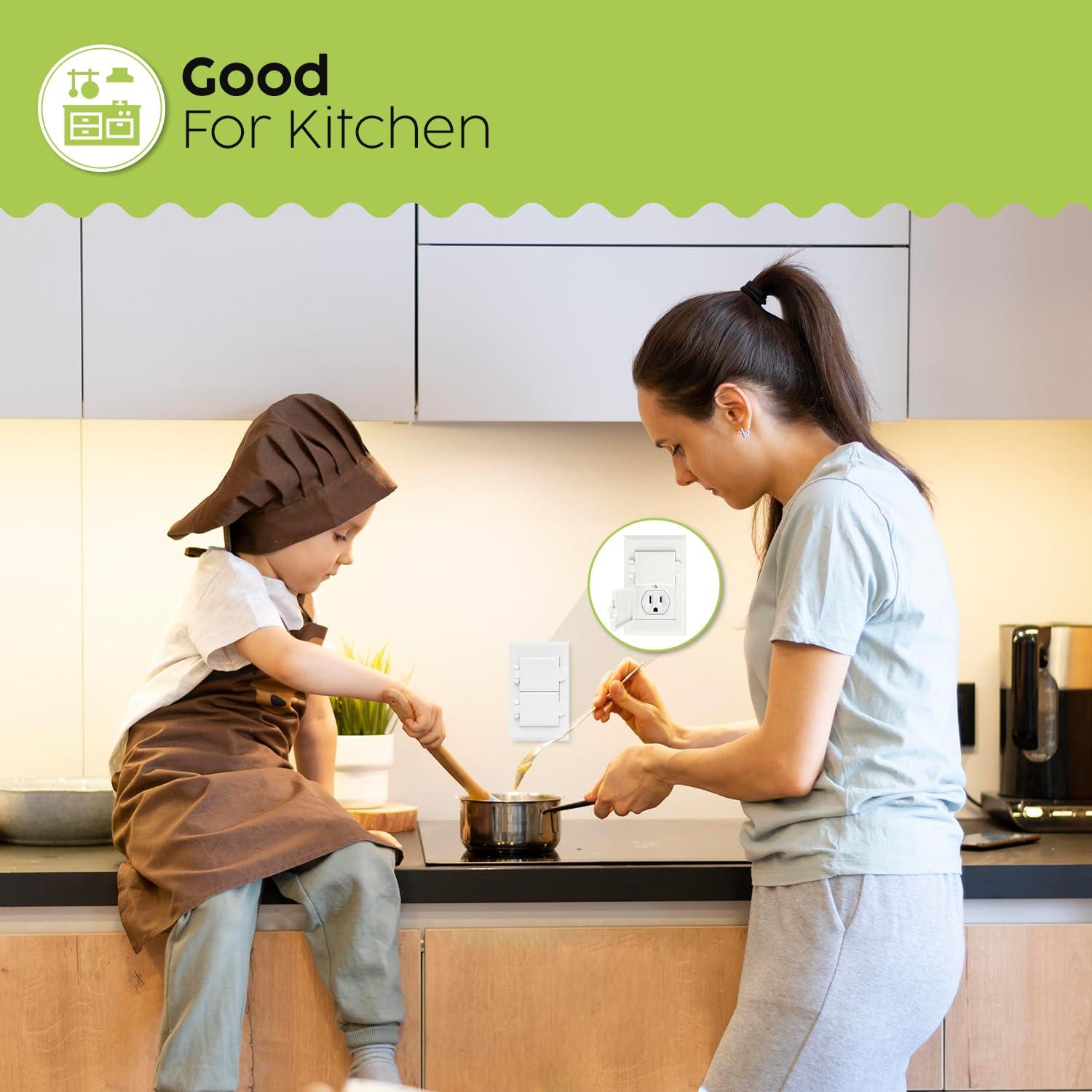 Cubiertas de Enchufes para Niños - Seguridad Eléctrica - Paquete de 2