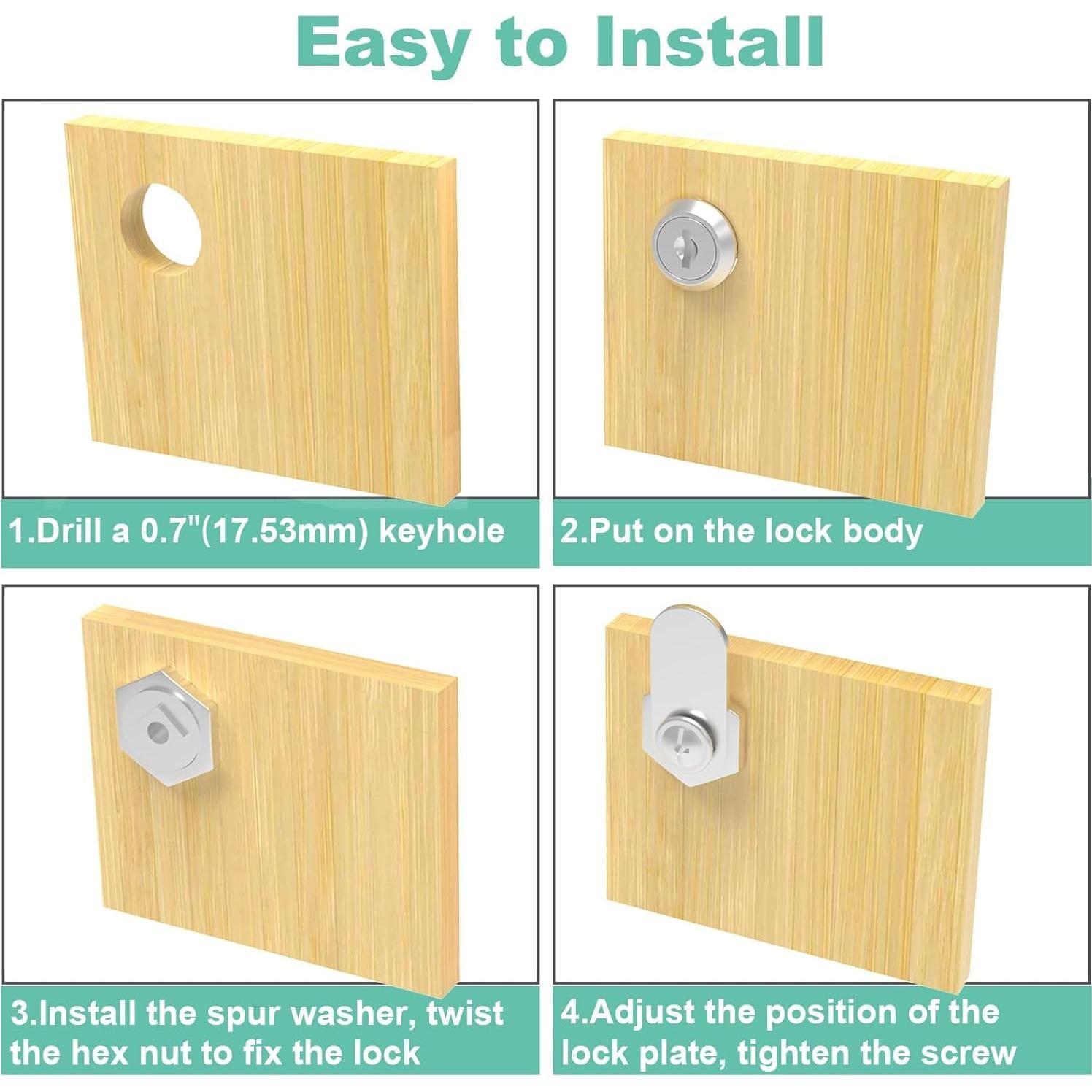 Cerraduras de Gabinete inBovoga 2 Pcs 30 mm con Llave Igual