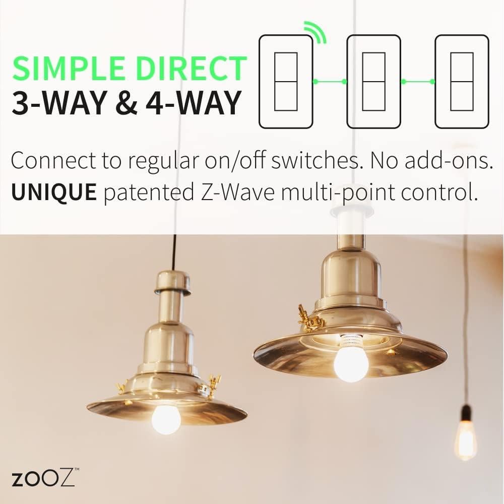 Regulador Z-Wave Zooz ZEN74 800LR Blanco 3-Way Dimmer