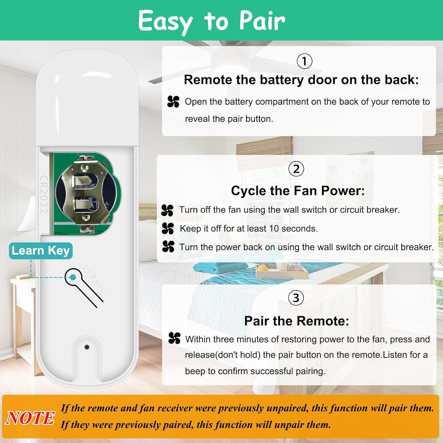 Control Remoto Hunter 99770 para Ventilador de Techo 3 Velocidades