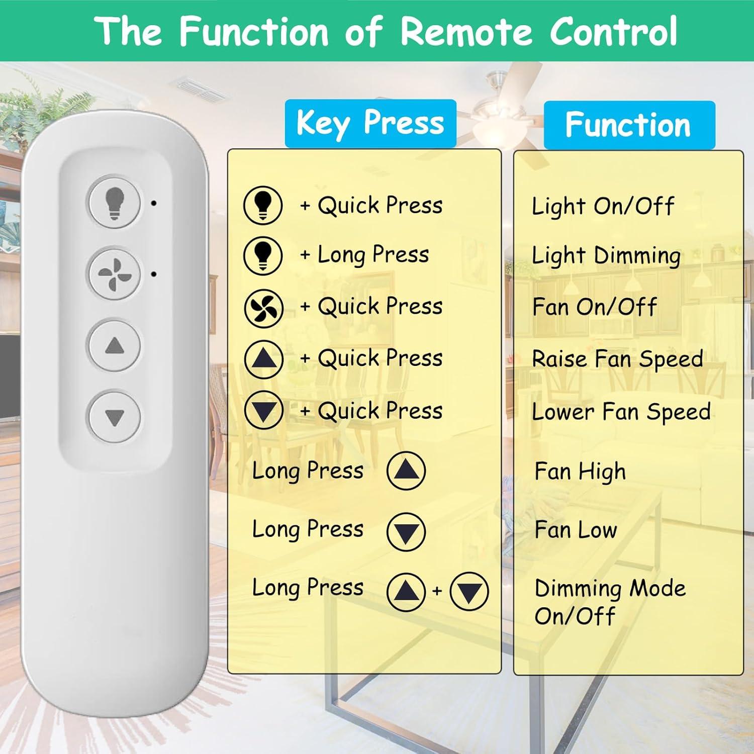 Control Remoto Hunter 99770 para Ventilador de Techo 3 Velocidades