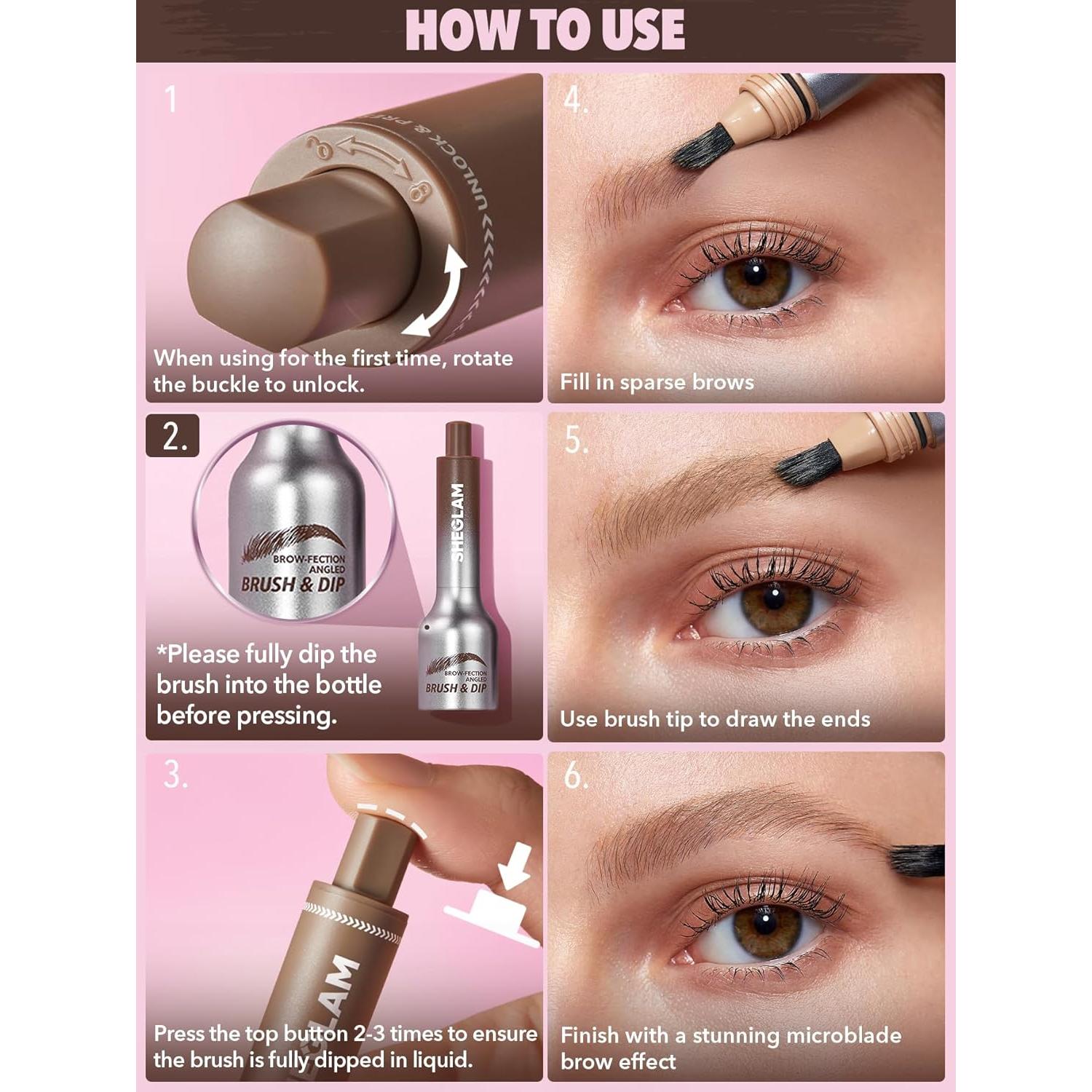 Pincel Angulado y Lápiz de Cejas SHEGLAM Ash 9.19 cm