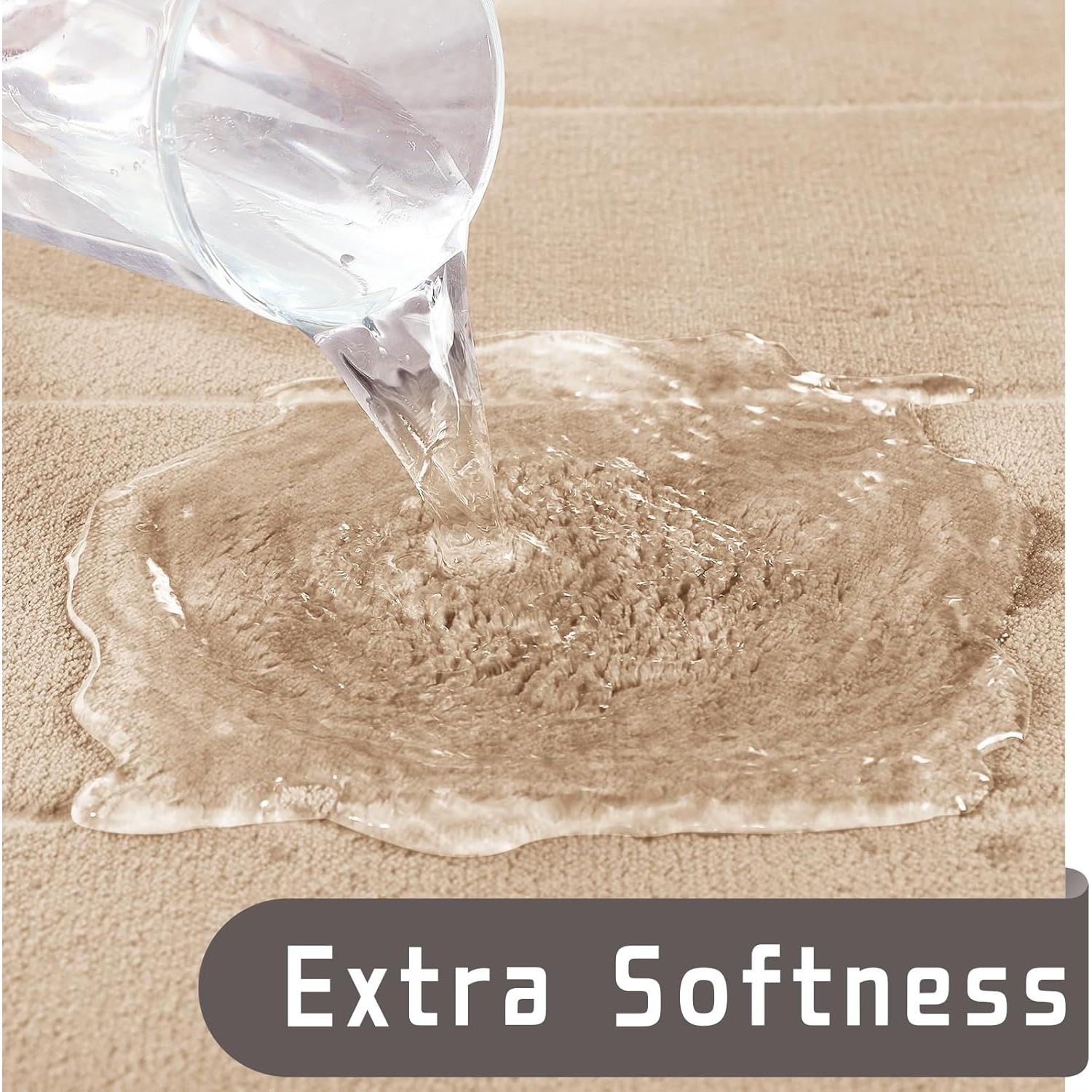 Conjunto de Alfombrillas de Baño Yimobra 2 Piezas Beige 61x43 cm