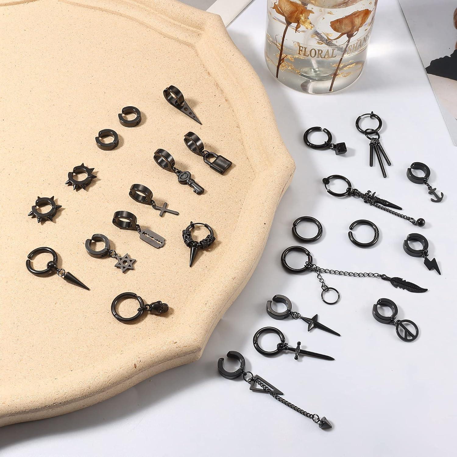 Conjunto de 25 Pendientes Falsos Thunaraz Acero Inoxidable