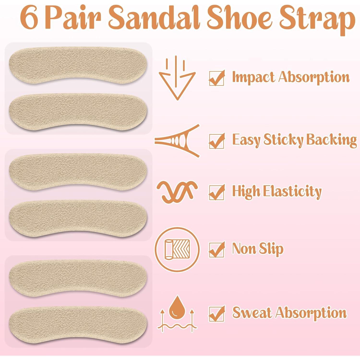 Extensor de Correa de Sandalia Cutecrop 6 Pares Beige Antideslizante