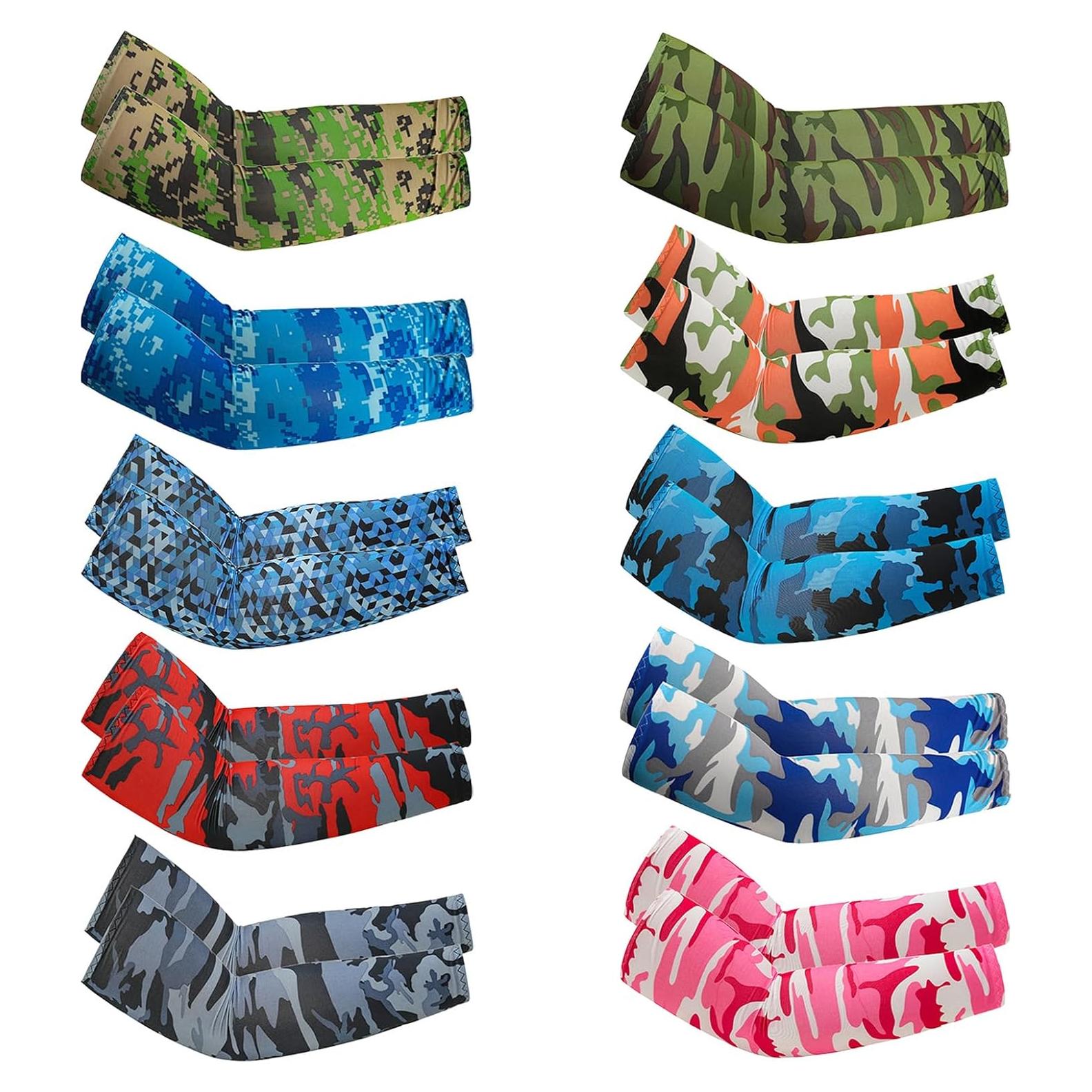 10 Pares Mangas de Protección Solar UV Unisex - Hielo de Seda