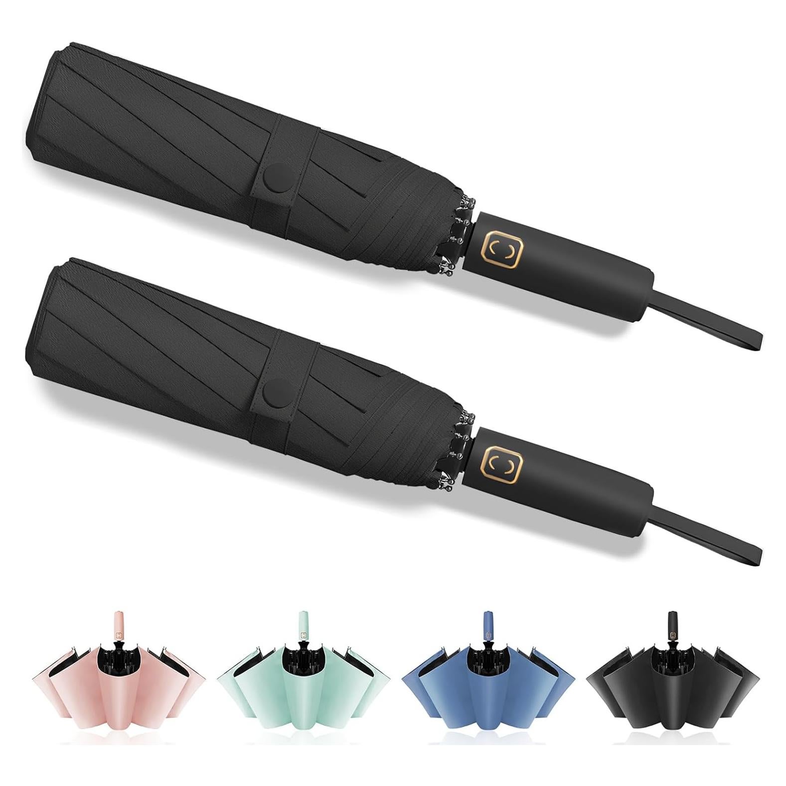 Paraguas FOGKEY automático plegable impermeable 104 cm negro