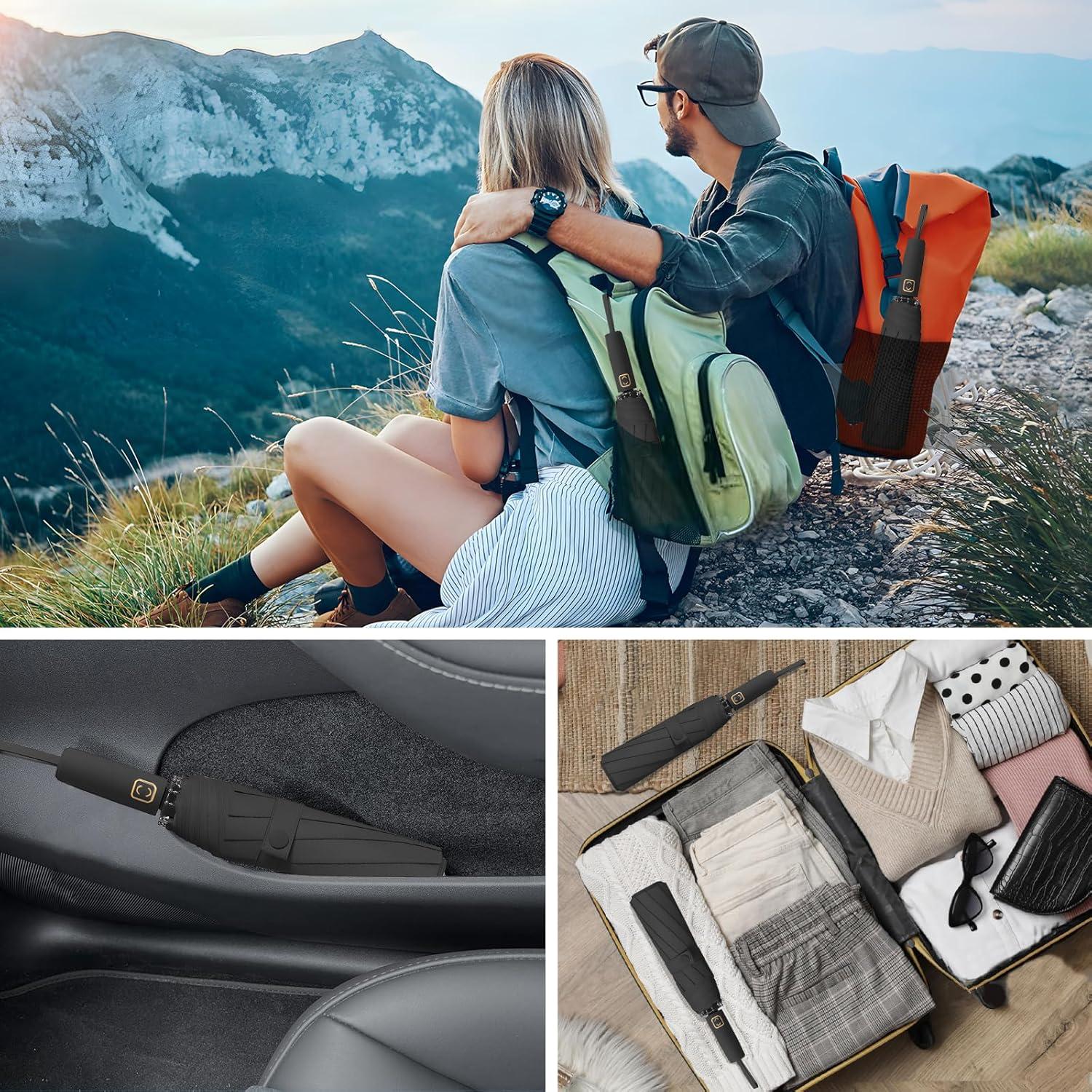 Paraguas FOGKEY automático plegable impermeable 104 cm negro