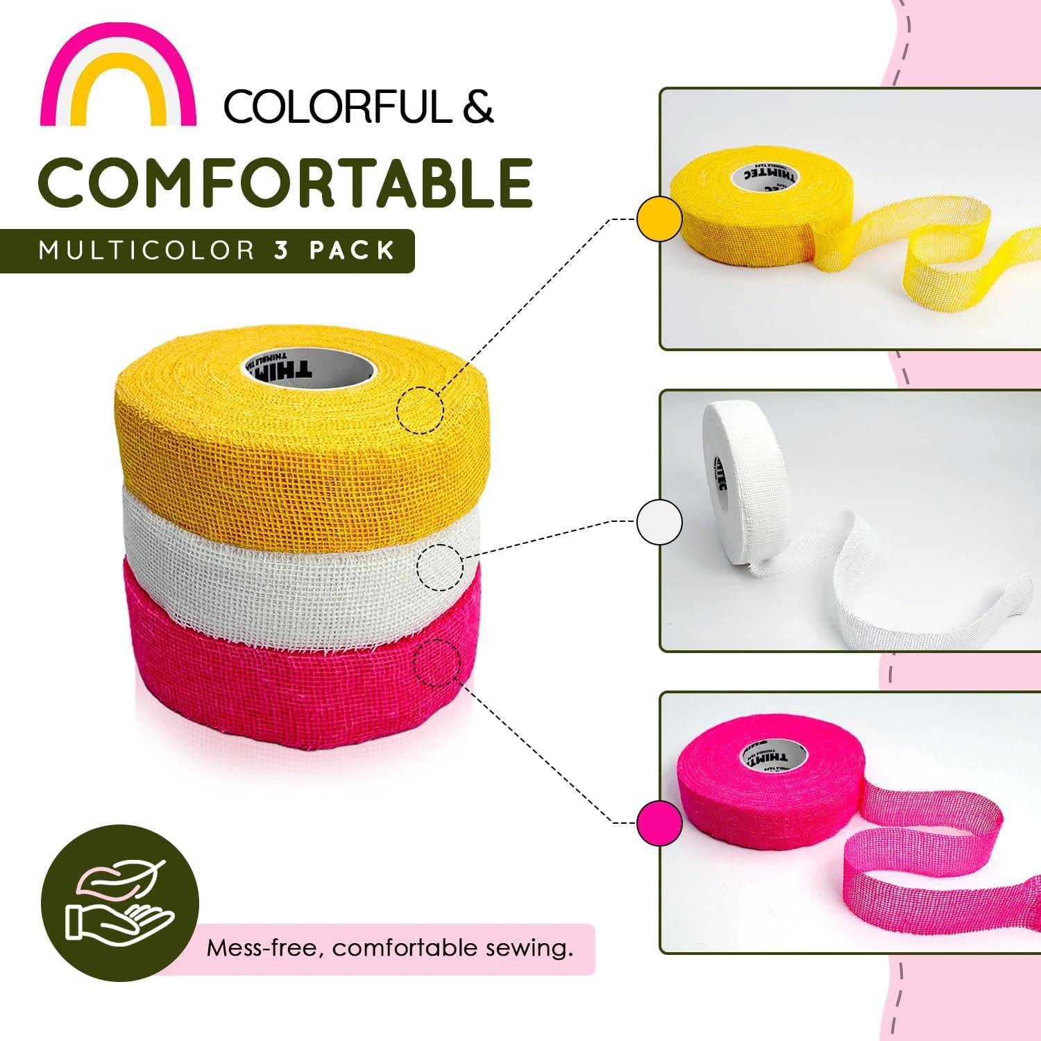 Cinta Dedal para Coser THIMTEC - Protector Ajustable Flamenco Neón - Paquete de 2