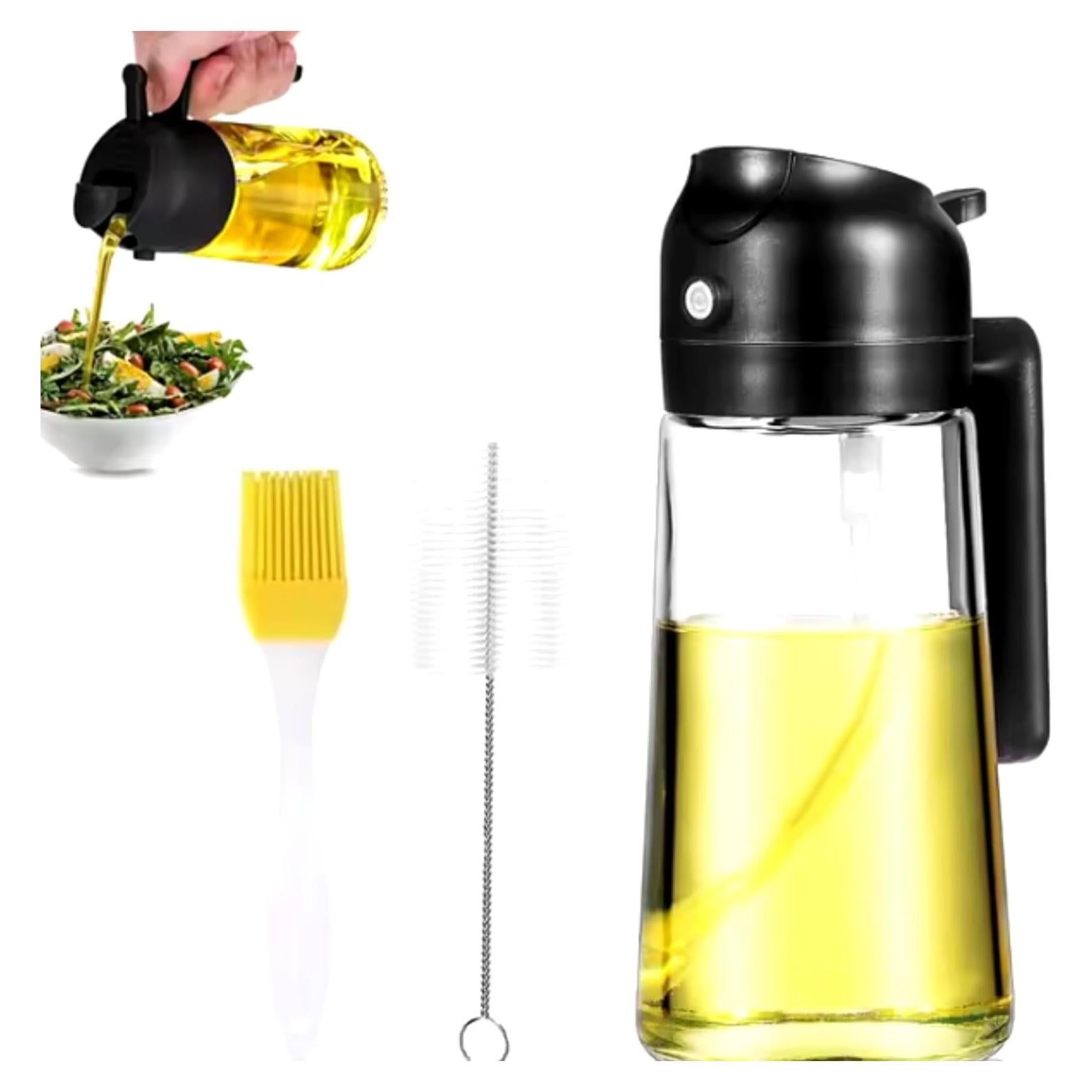 Spray y dispensador de aceite Javelox 470ml vidrio negro