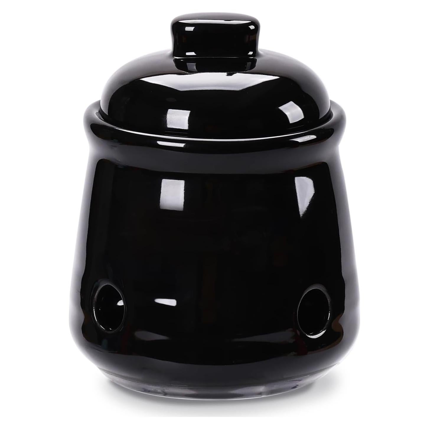 Conservador de Ajo Mini HAOTOP de Cerámica con Tapa Negra
