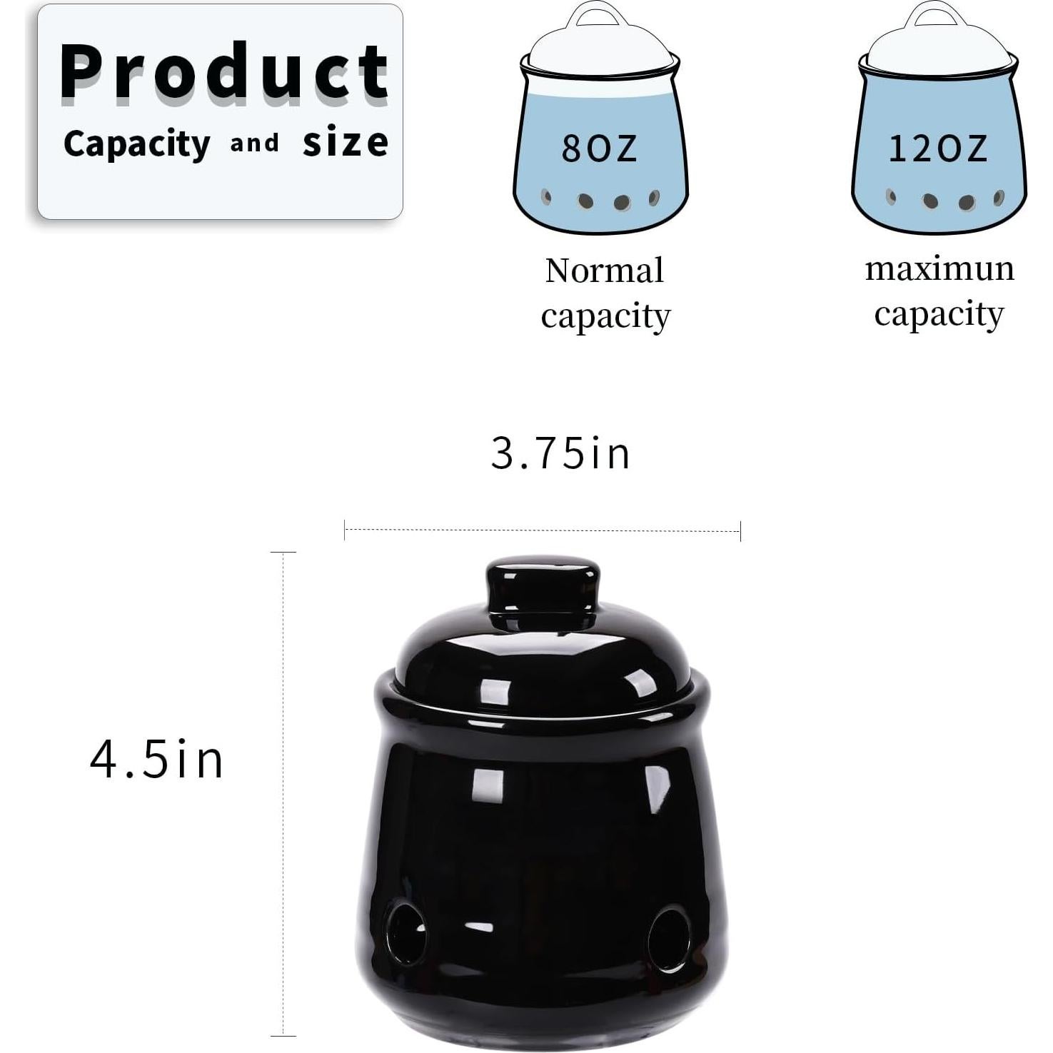 Conservador de Ajo Mini HAOTOP de Cerámica con Tapa Negra