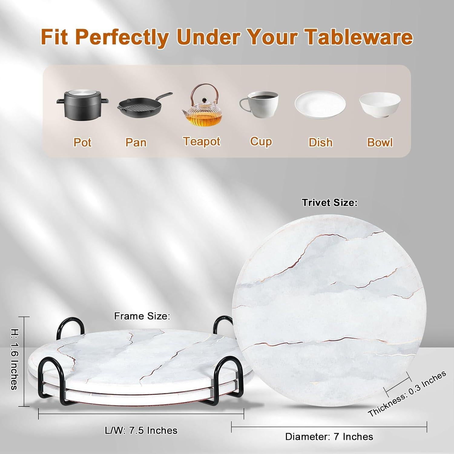Juego de 3 Trivetes de Cerámica Furwarmy 7'' Antideslizantes