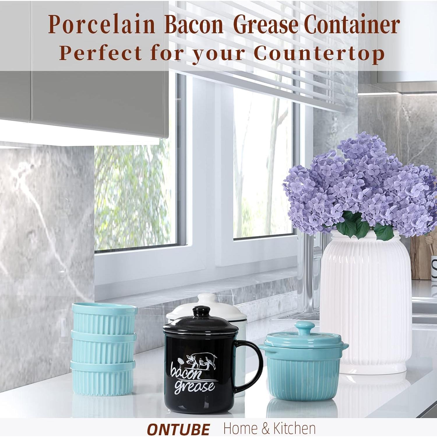 Contenedor de Grasa Cerámica ONTUBE con Colador 16.36 cm