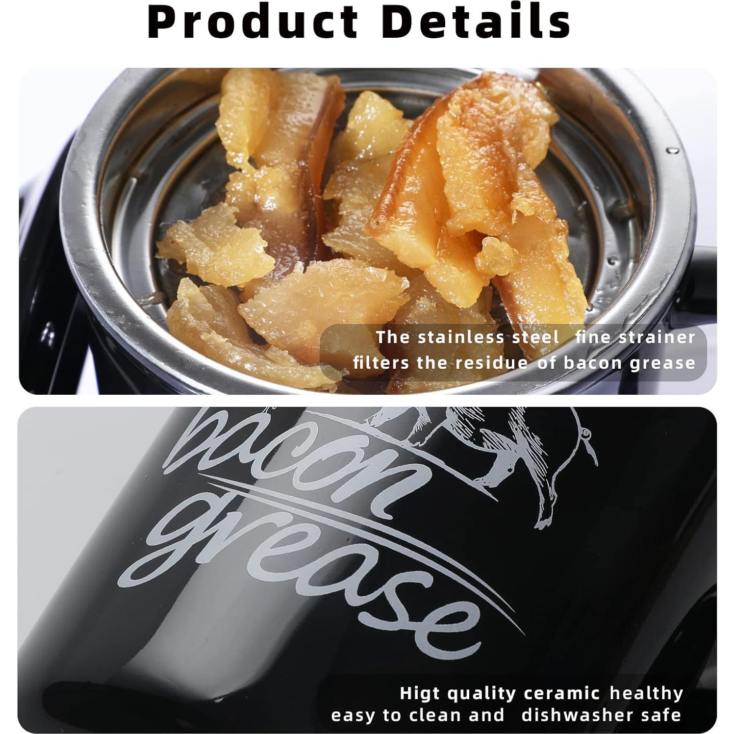 Contenedor de Grasa Cerámica ONTUBE con Colador 16.36 cm