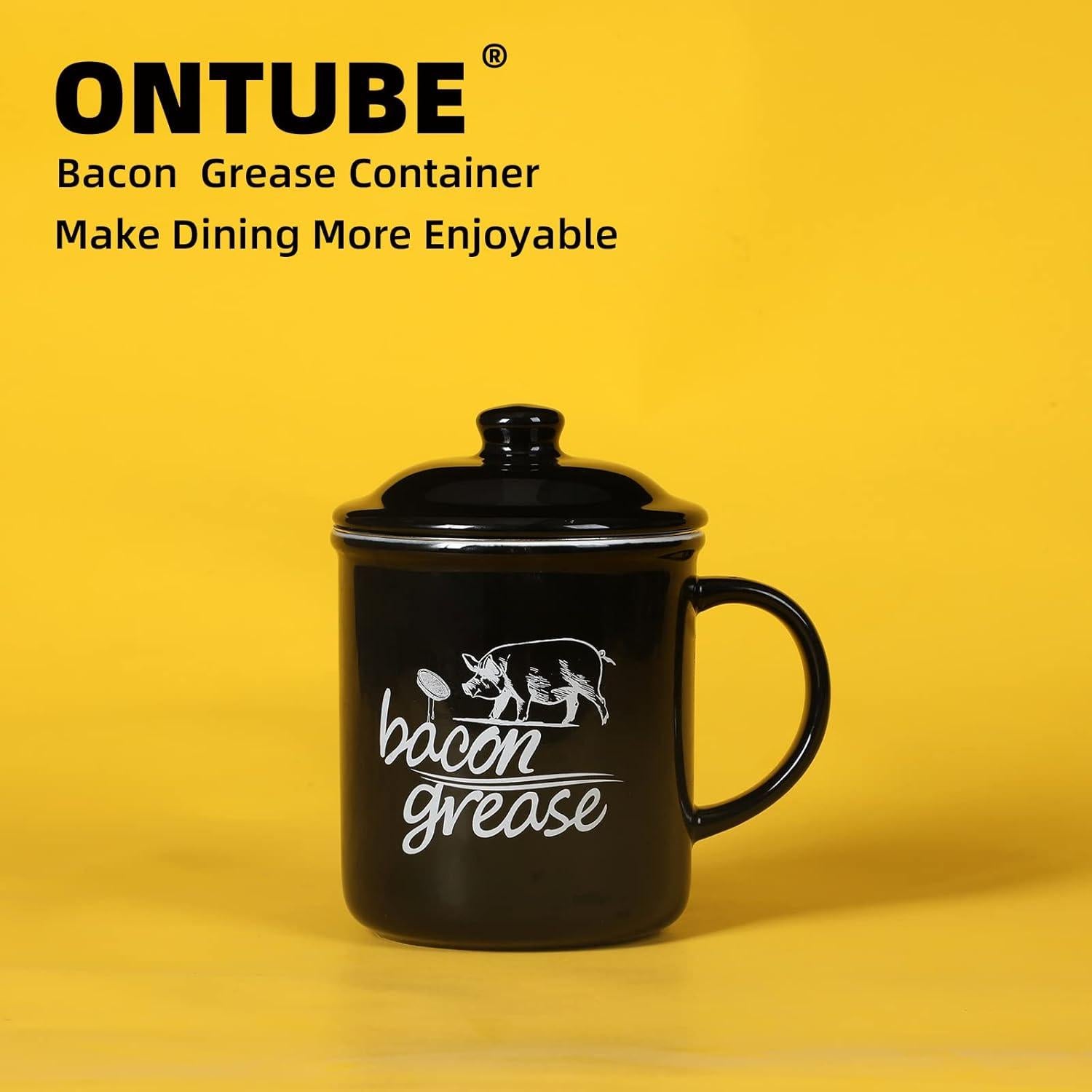 Contenedor de Grasa Cerámica ONTUBE con Colador 16.36 cm