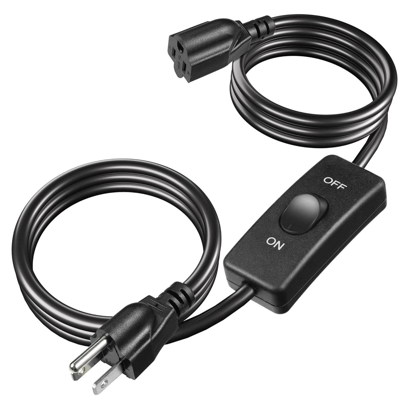 Cable de Extensión HLCORD 2m con Interruptor 18 AWG Negro