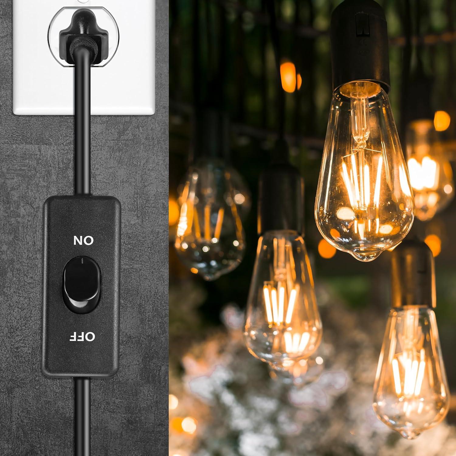 Cable de Extensión HLCORD 2m con Interruptor 18 AWG Negro