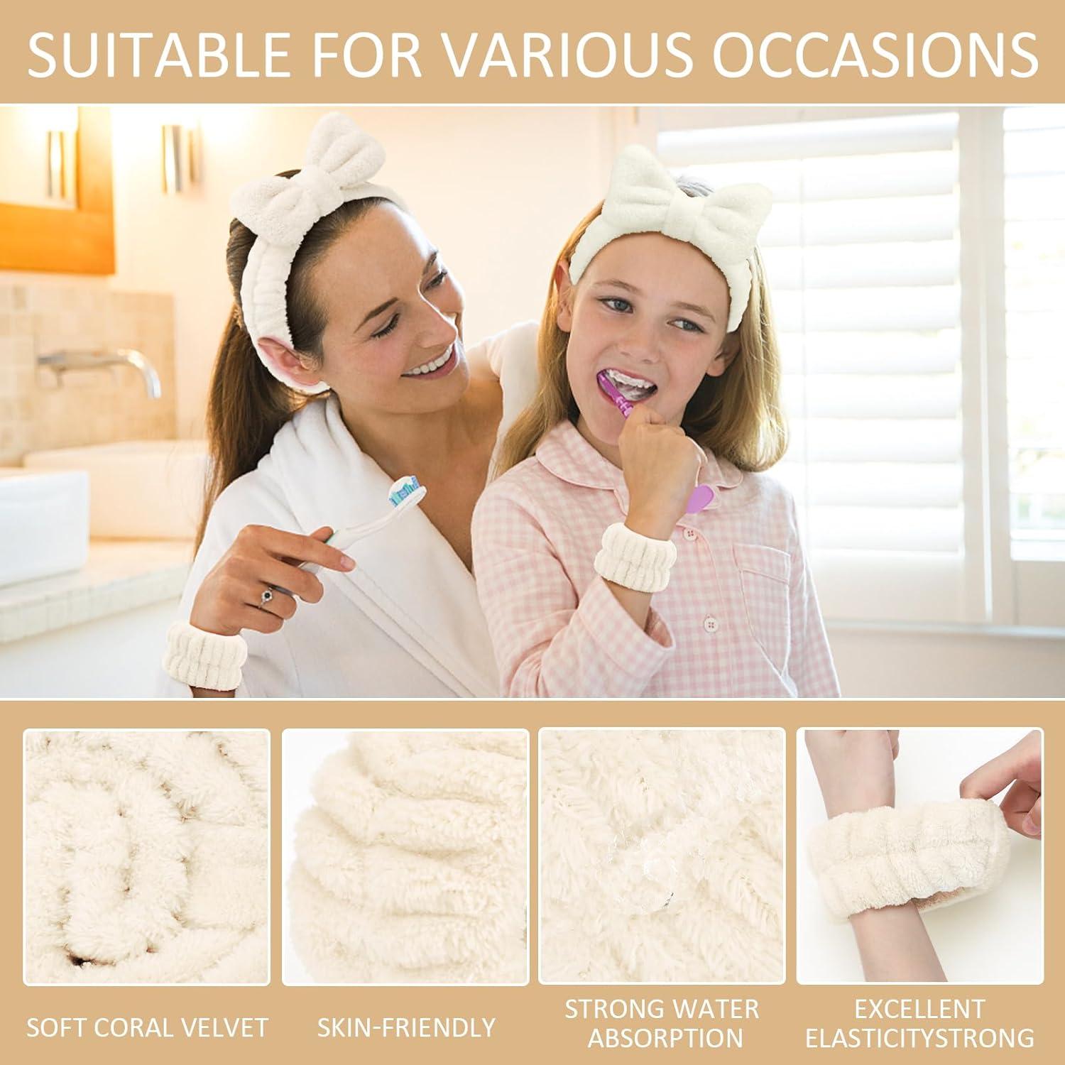 Conjunto de 9 Piezas Diadema y Pulseras EIMMBD Microfibra Beige