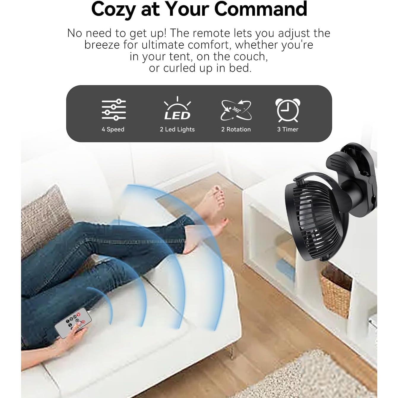 Ventilador Portátil Recargable Dainlin C6 PLUS 10000mAh Oscilante