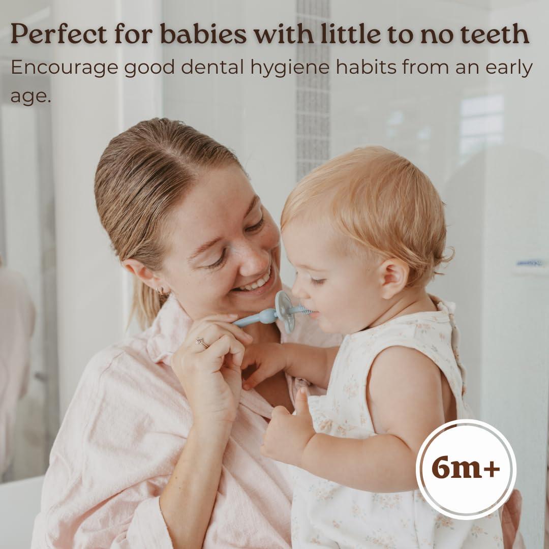 Cepillo de Dientes de Silicona Haakaa 360° - Bebés 6 Meses+