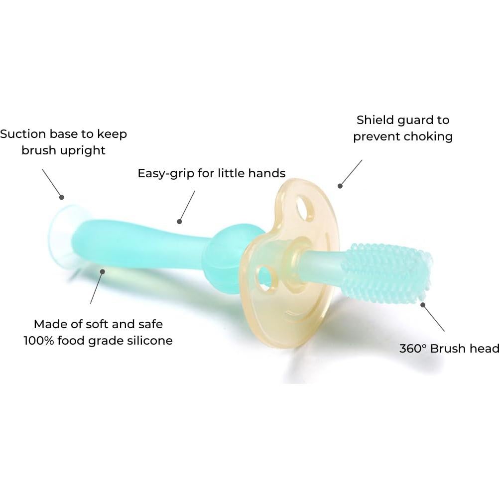 Cepillo de Dientes de Silicona Haakaa 360° - Bebés 6 Meses+