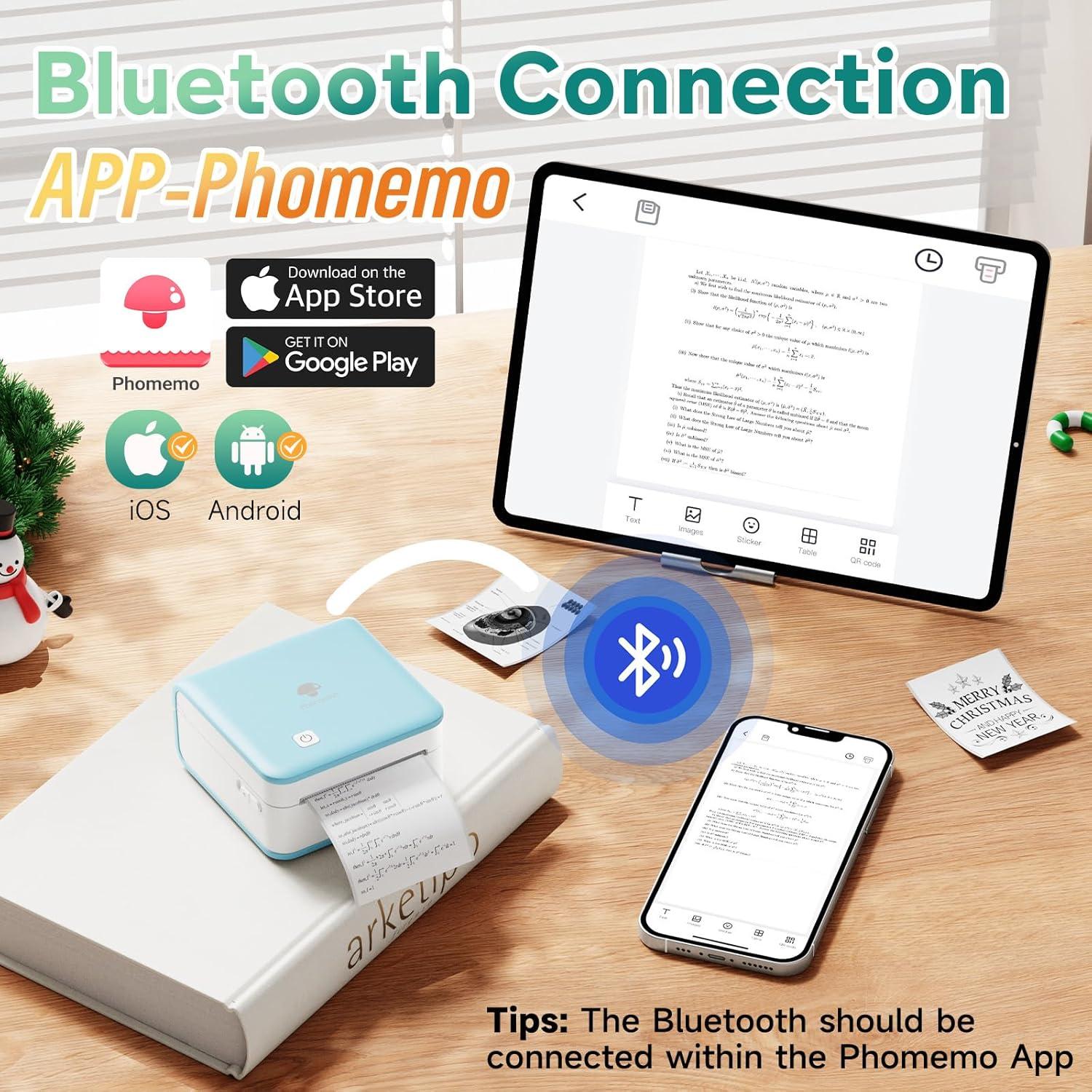 Impresora de Etiquetas Phomemo M02 Pro Térmica Bluetooth Cian