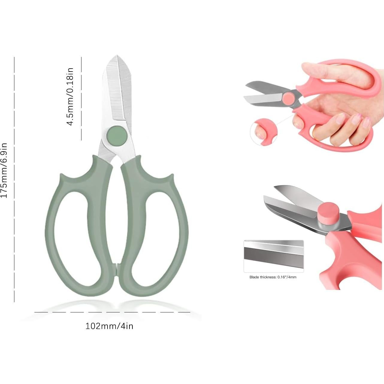 Tijeras de Flores Leize, Acero Inoxidable 8mm, 2 Piezas